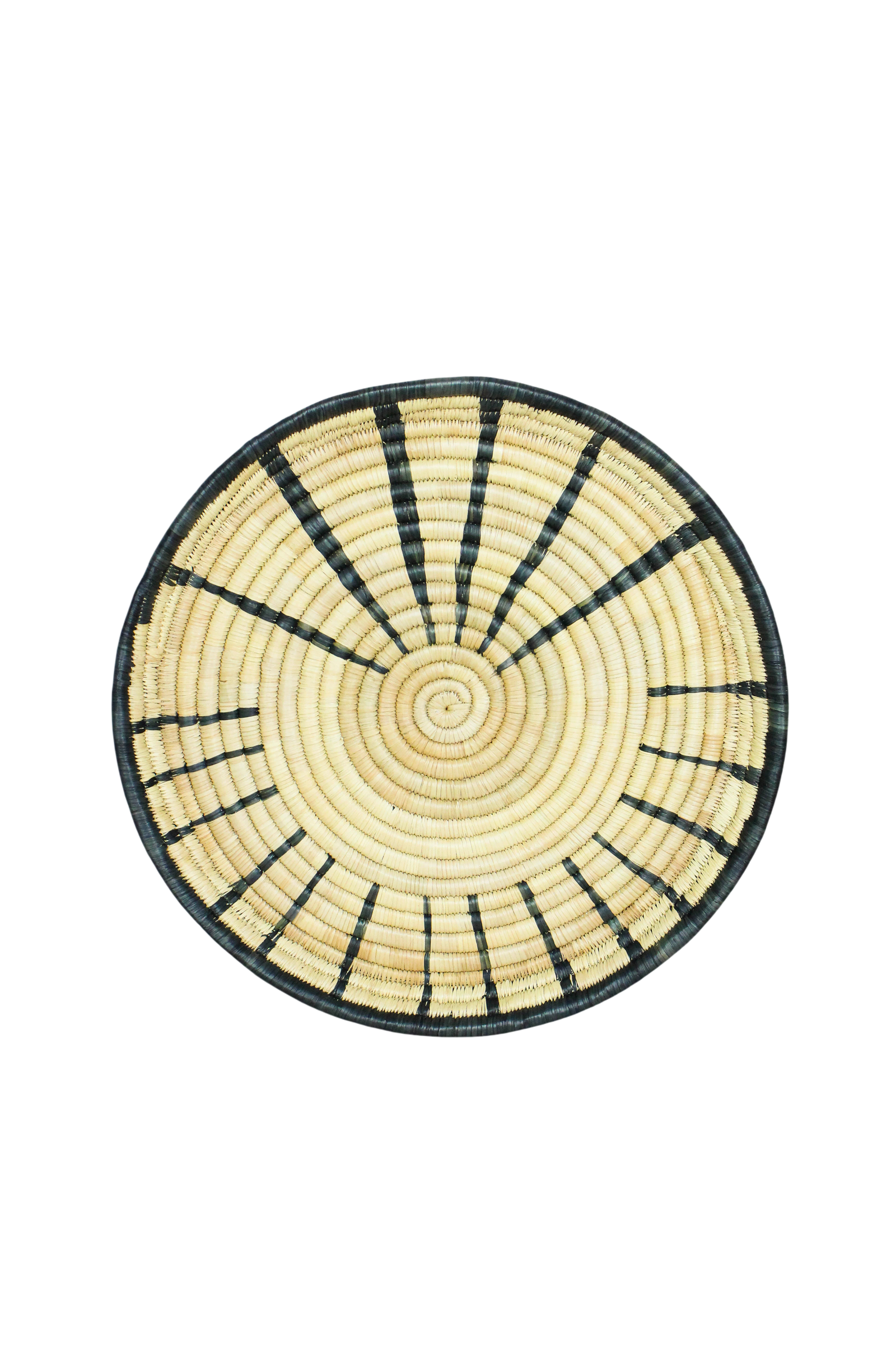 Handwoven Malawi wall basket in natural Ilala palm — view 6