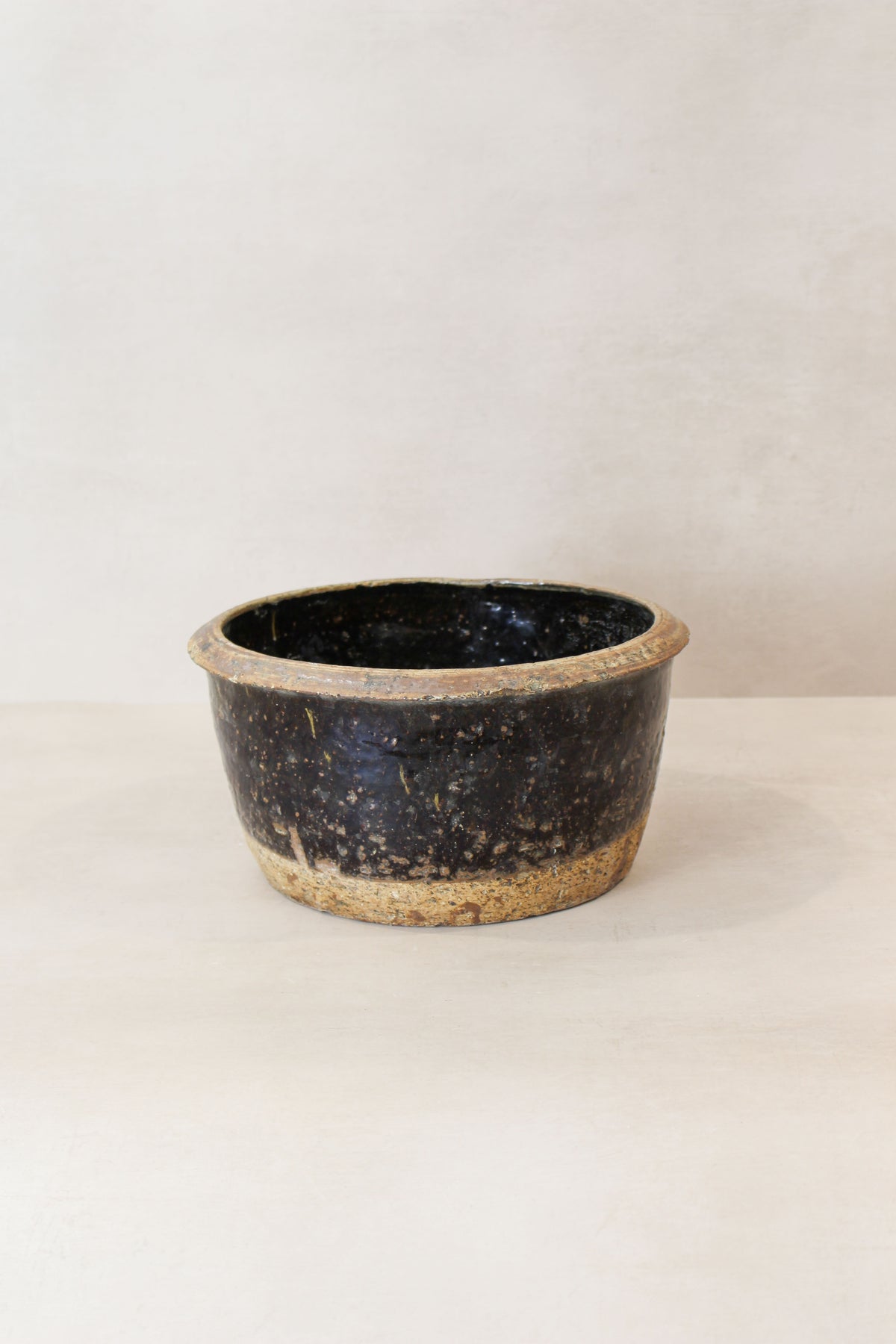 Wabi Sabi Antique Dark Glazed Terracotta Bowl Small- LBB 03