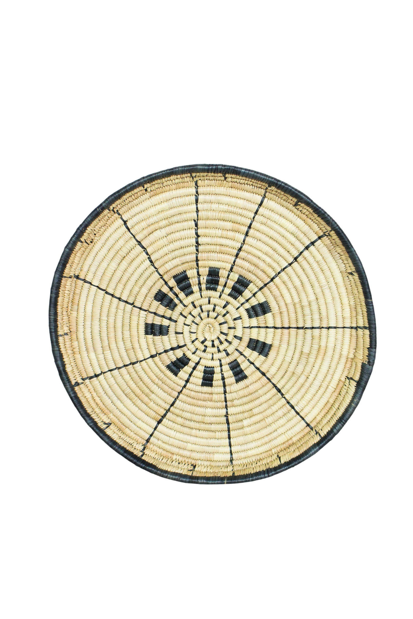 Handwoven Malawi wall basket in natural Ilala palm — view 6