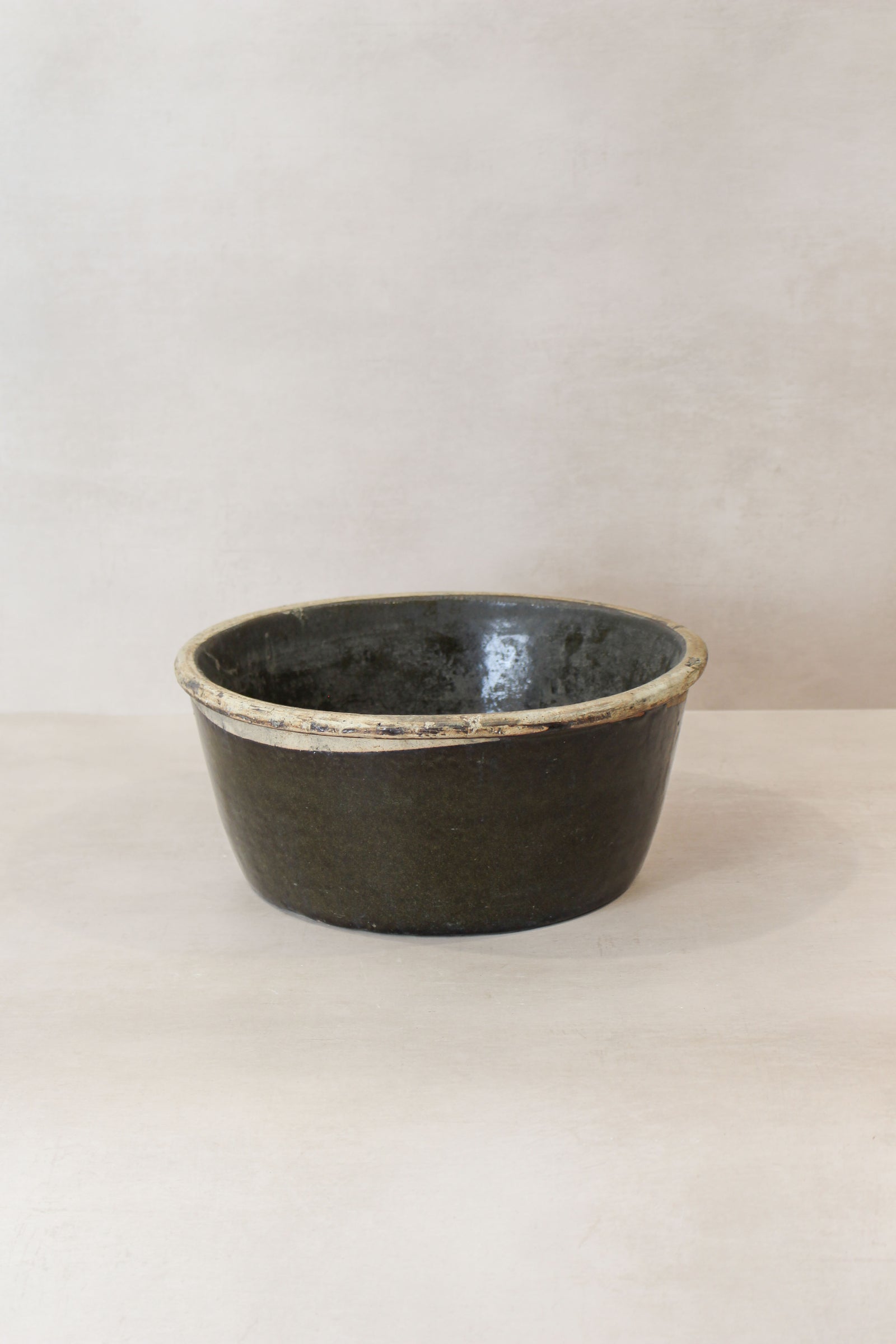 Wabi Sabi Antique Dark Glazed Terracotta Bowl Small- LBB 04