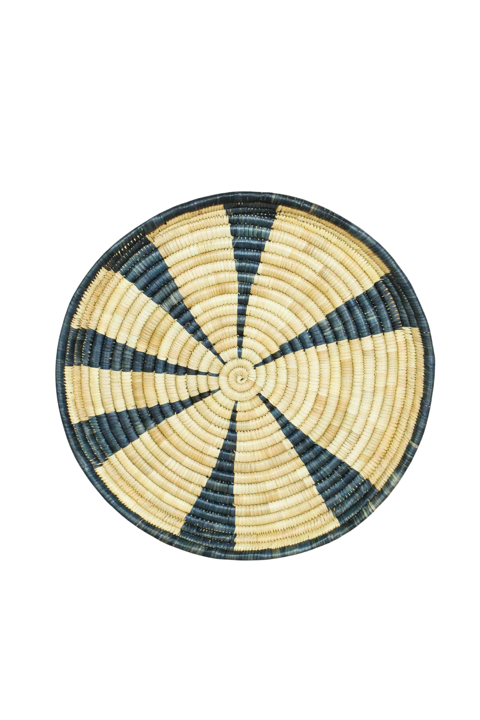 Handwoven Malawi wall basket in natural Ilala palm — view 6