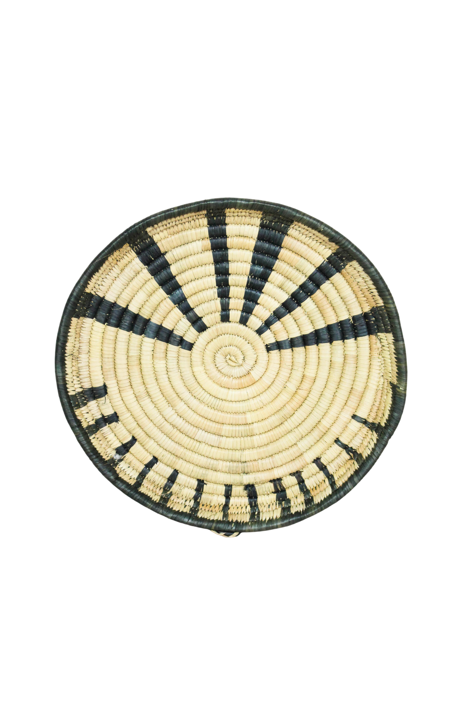 Handwoven Malawi wall basket in natural Ilala palm — view 6