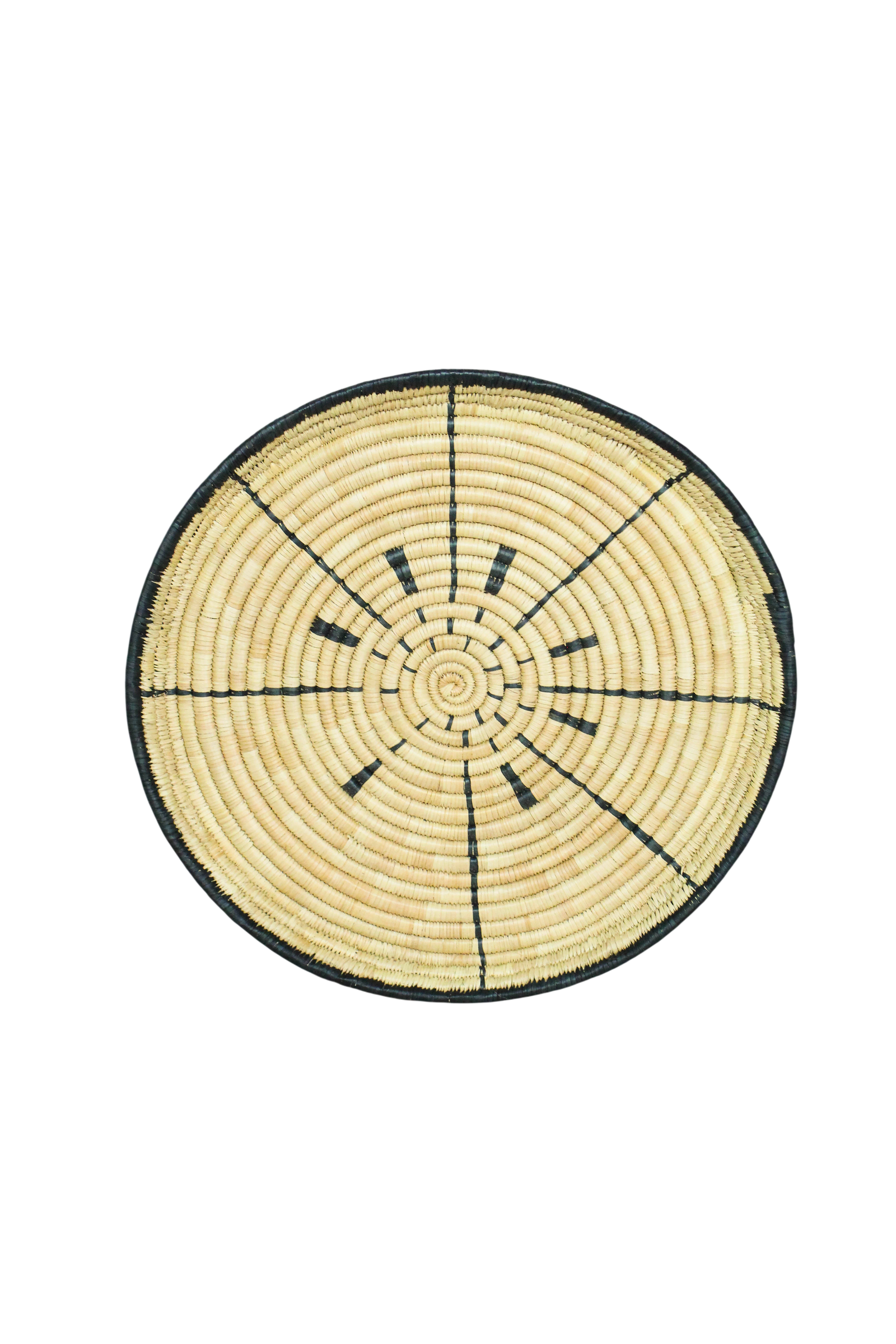 Handwoven Malawi wall basket in natural Ilala palm — view 6