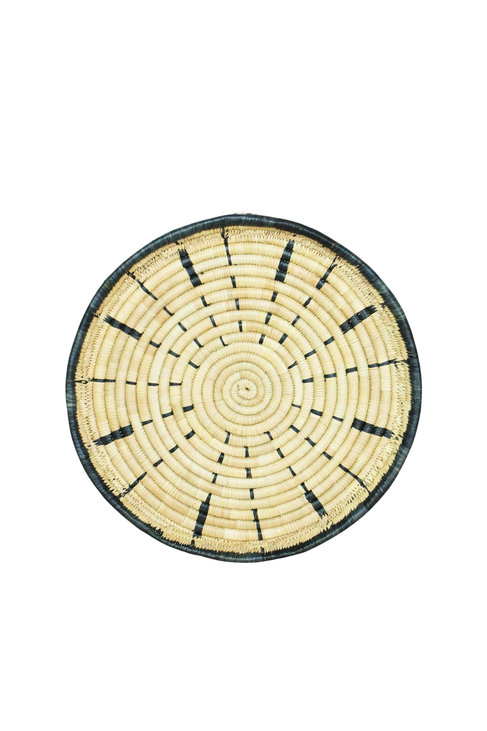 Handwoven Malawi wall basket in natural Ilala palm — view 6