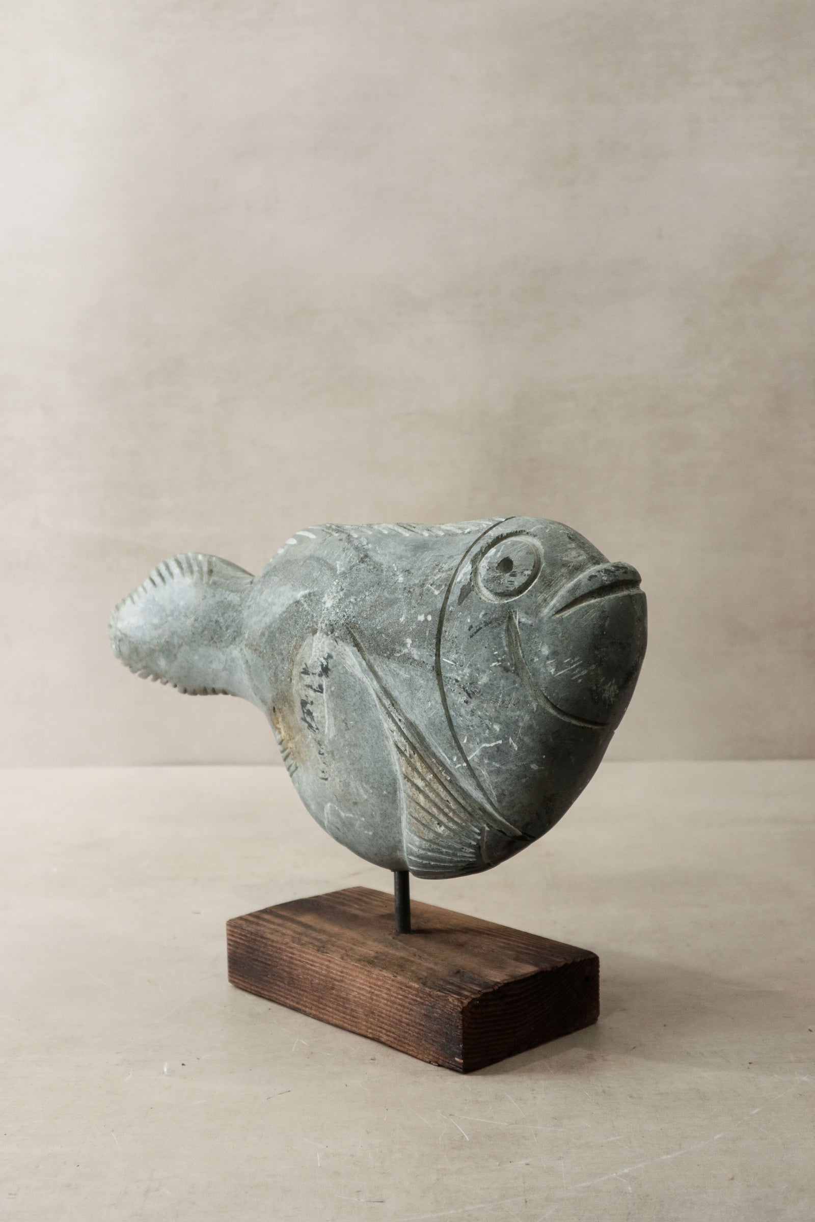 Stone Fish Sculpture - Zimbabwe - 35.5
