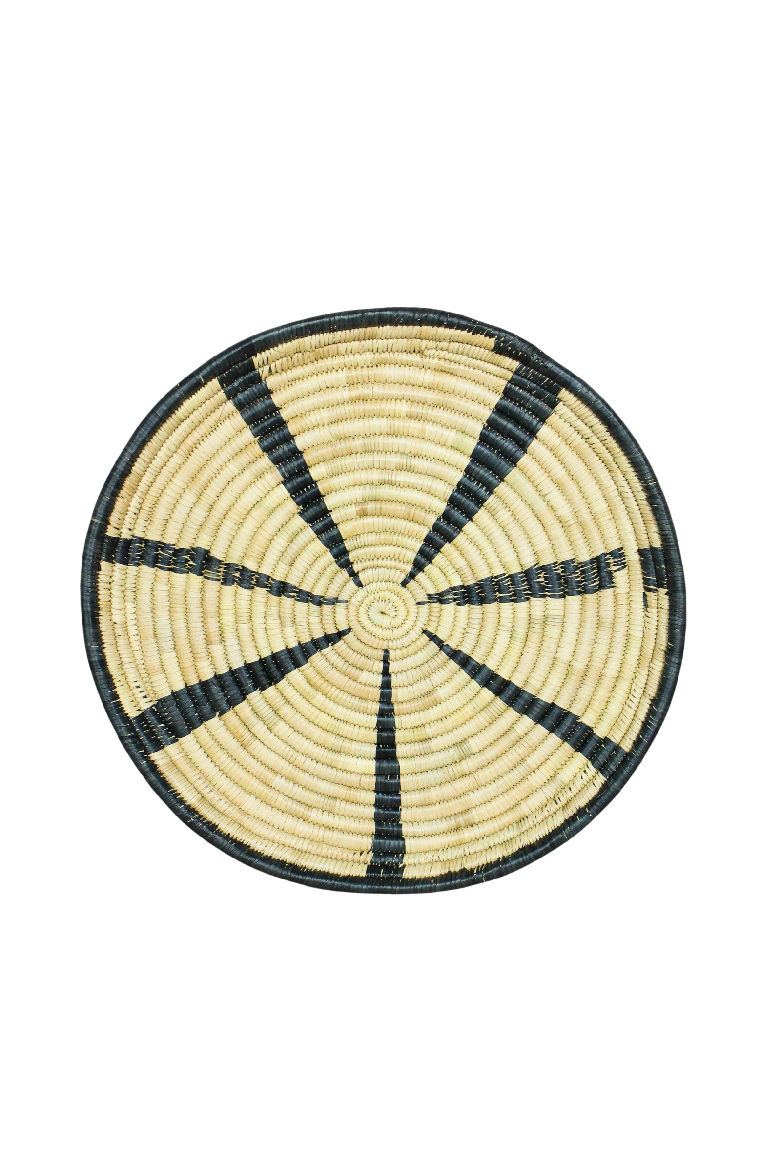 Handwoven Malawi wall basket in natural Ilala palm — view 6