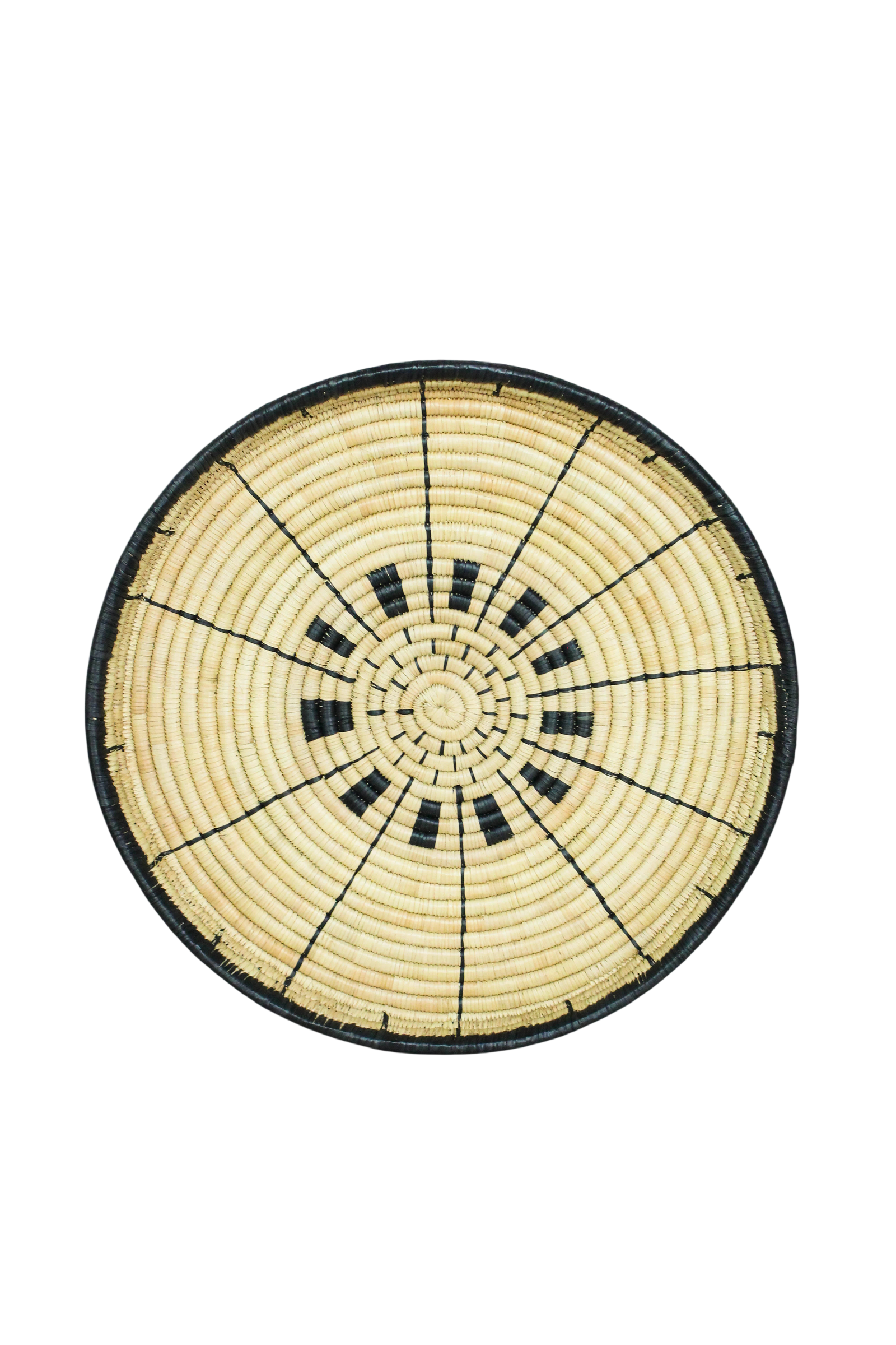 Handwoven Malawi wall basket in natural Ilala palm — view 6