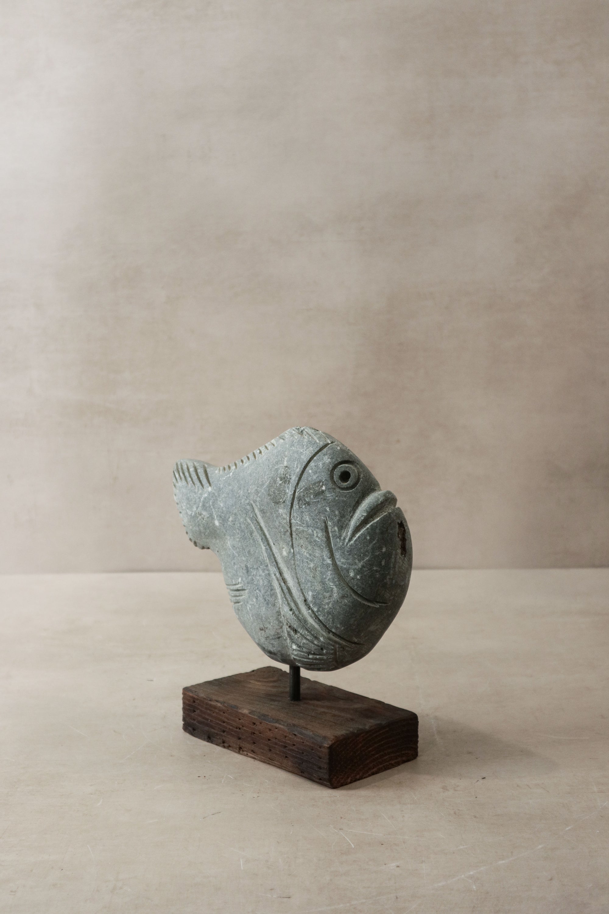 Stone Fish Sculpture - Zimbabwe - 30.5