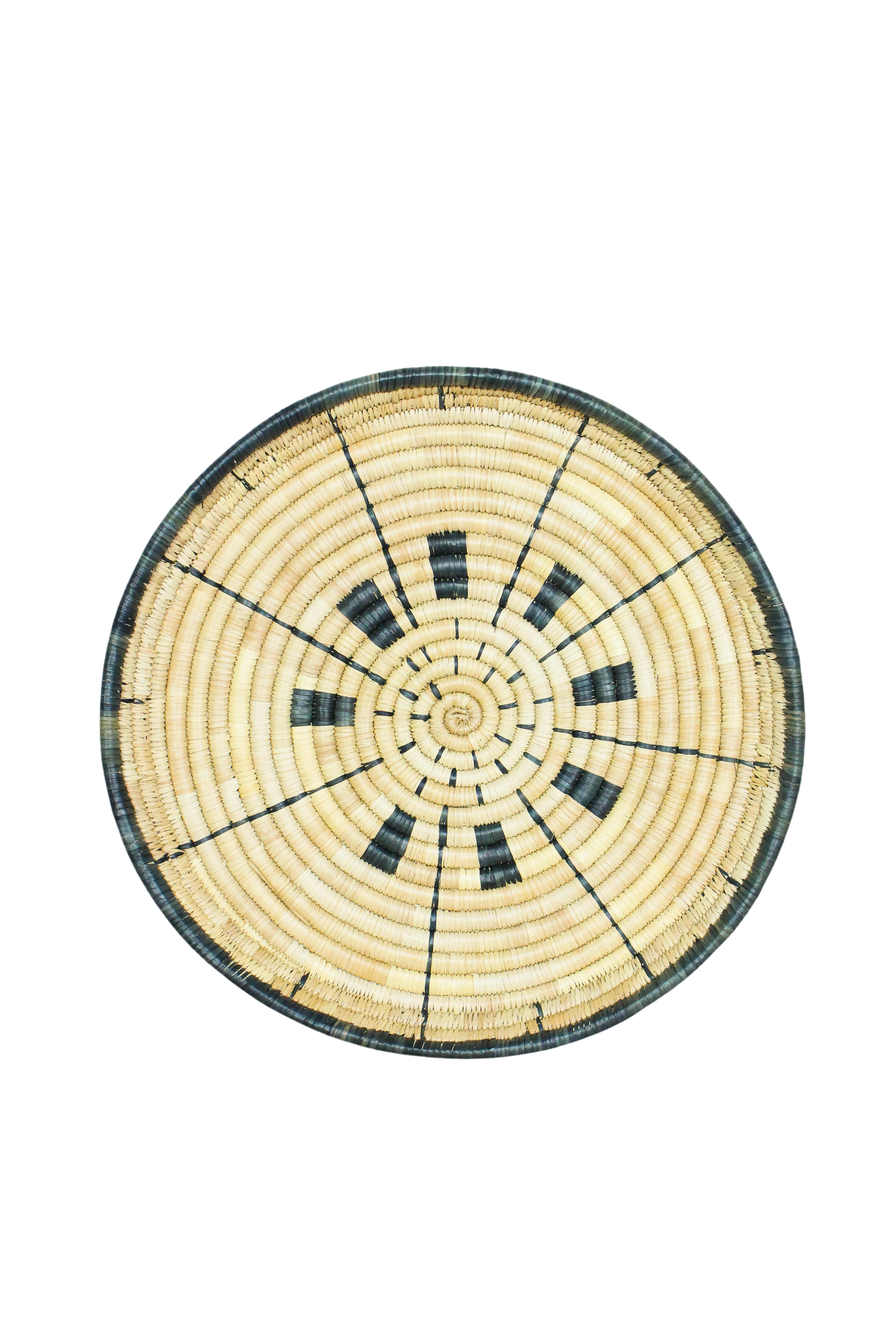 Handwoven Malawi wall basket in natural Ilala palm — view 6