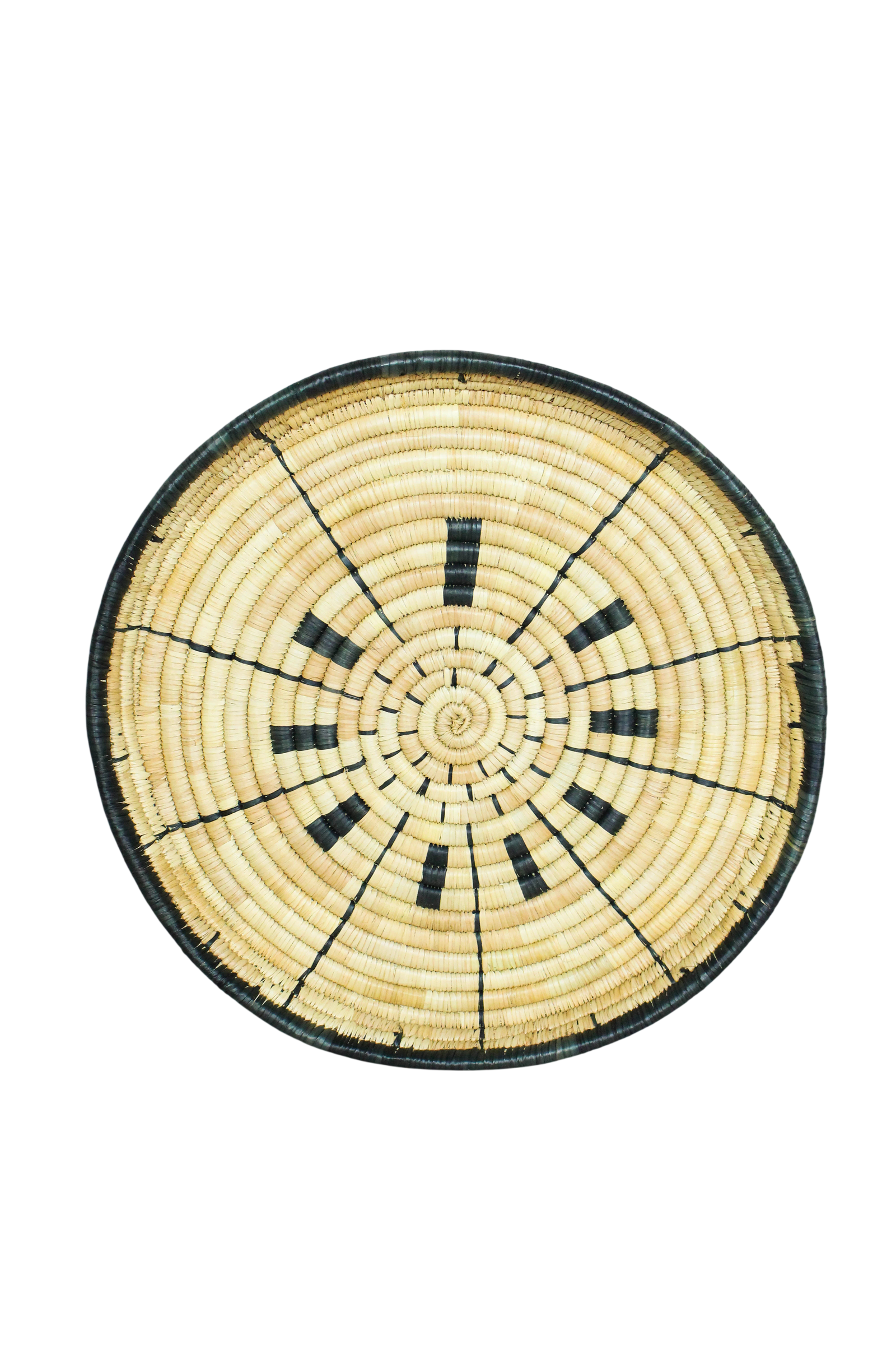 Handwoven Malawi wall basket in natural Ilala palm — view 6