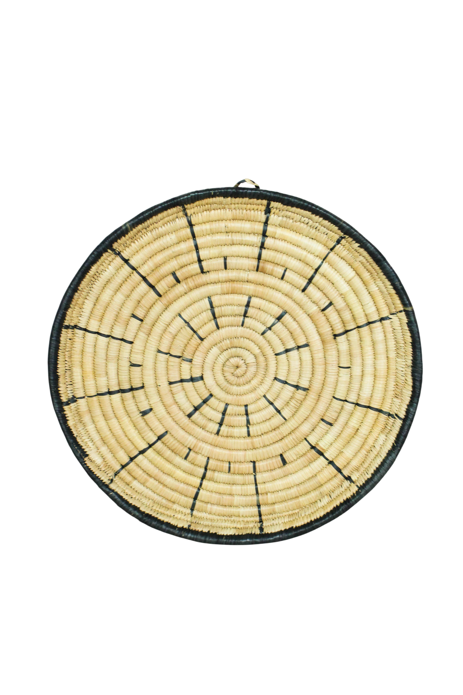 Handwoven Malawi wall basket in natural Ilala palm — view 5