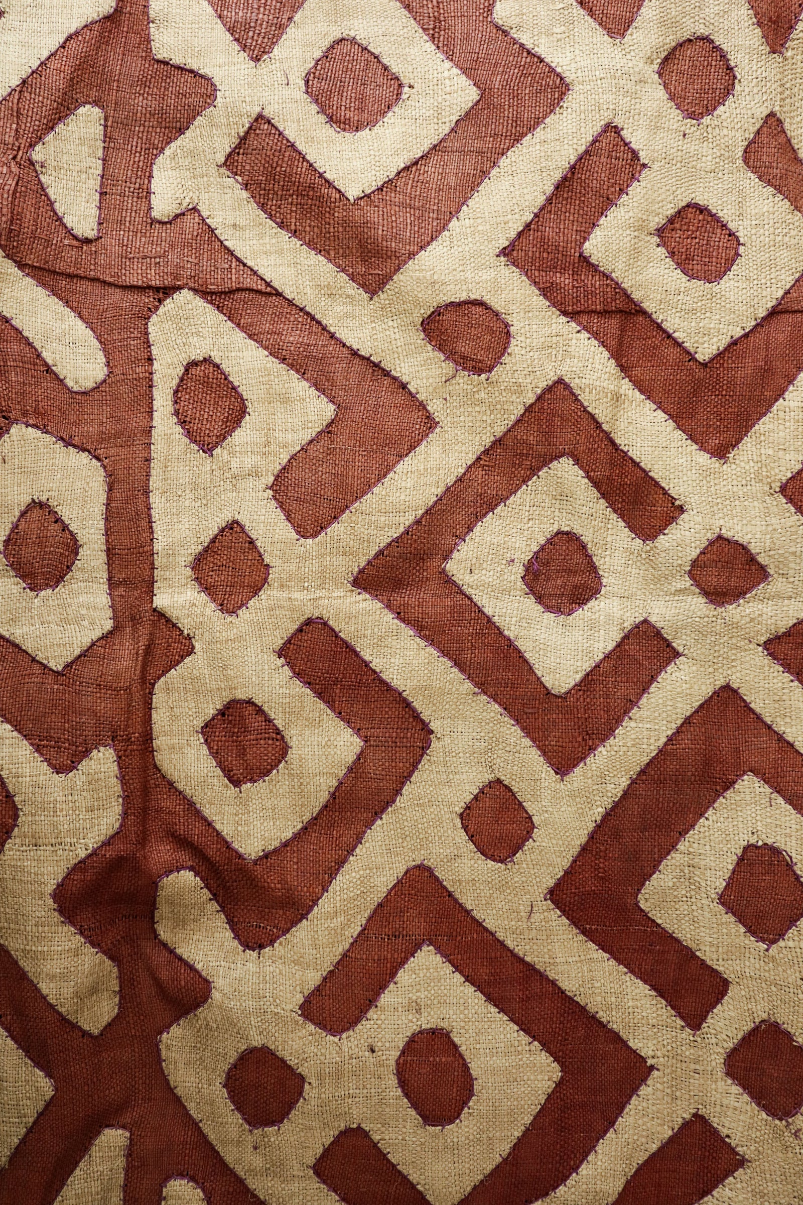 Kuba cloth — embroidered geometric detail