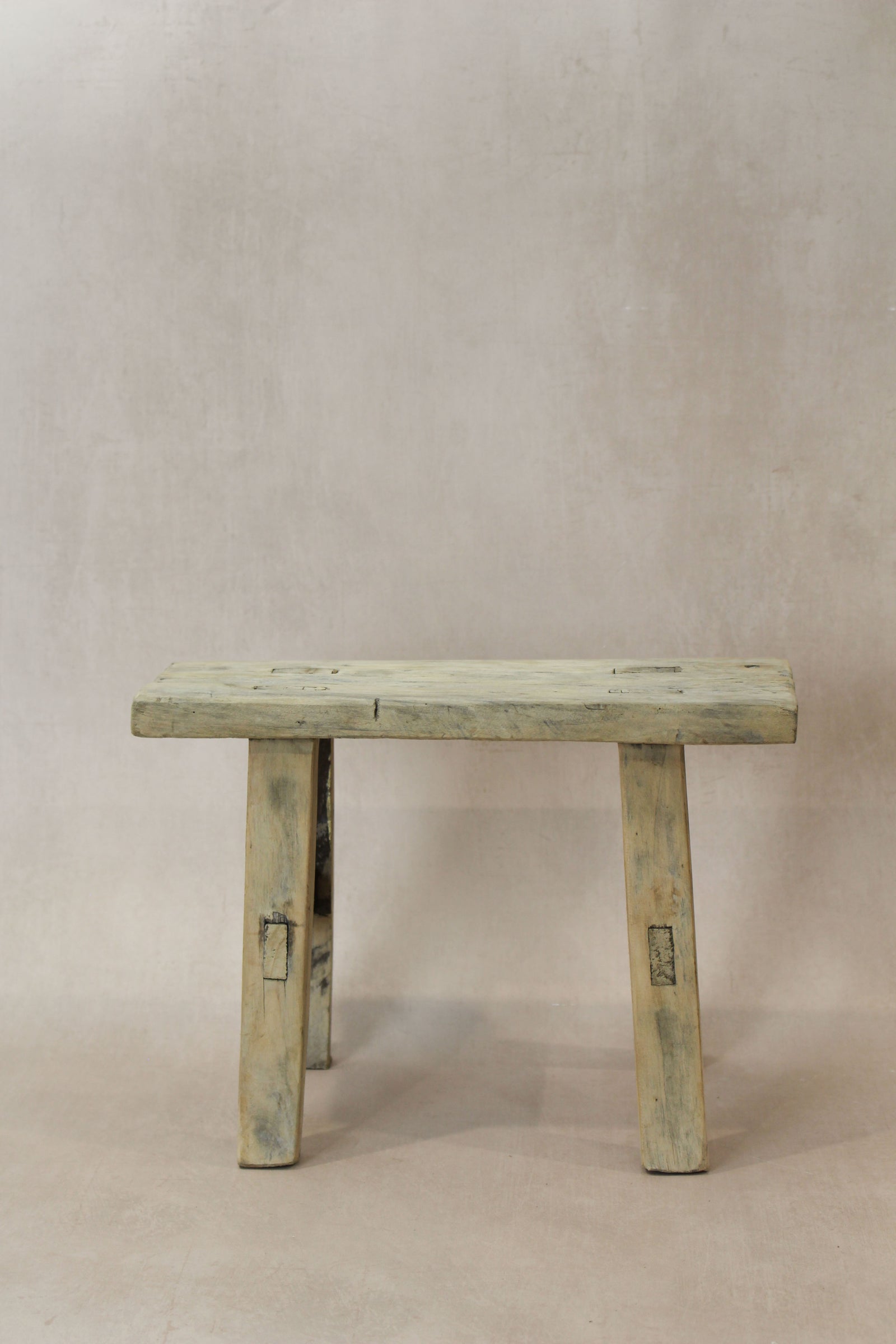 Vintage Rustic Elm Wood Stool - Small - No 23