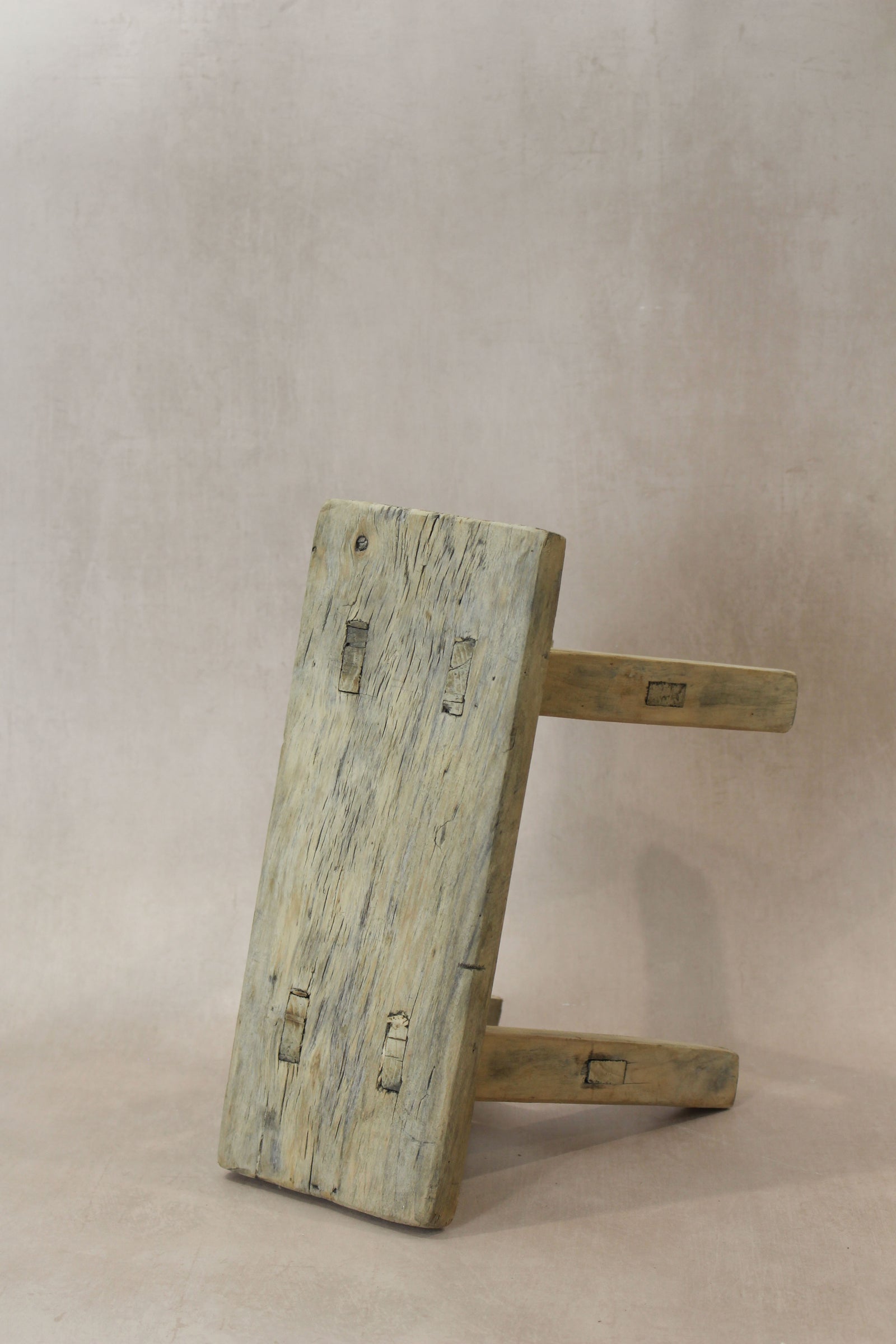 Vintage Rustic Elm Wood Stool - Small - No 23