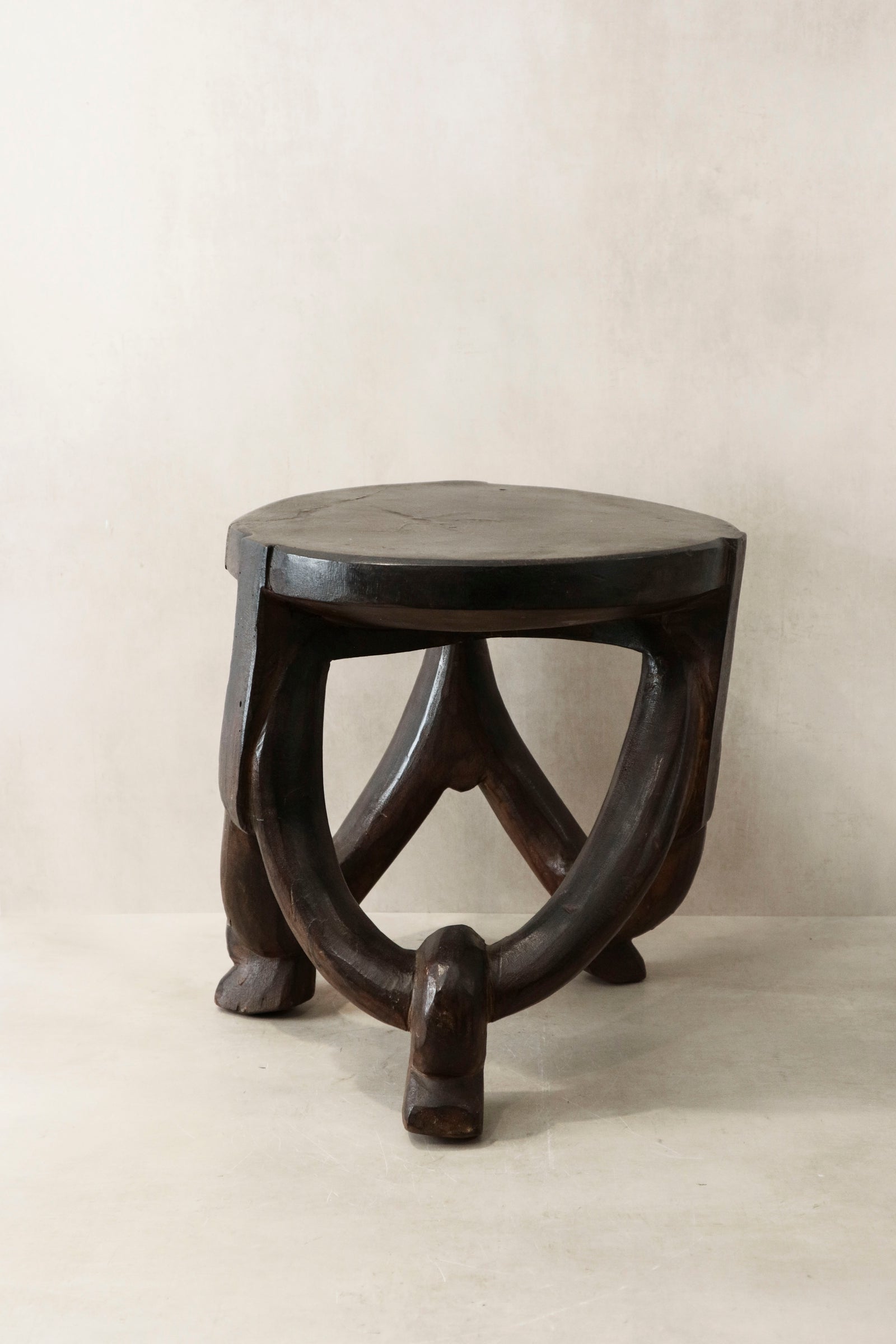 Makonde carved wooden stool, Tanzania — another view