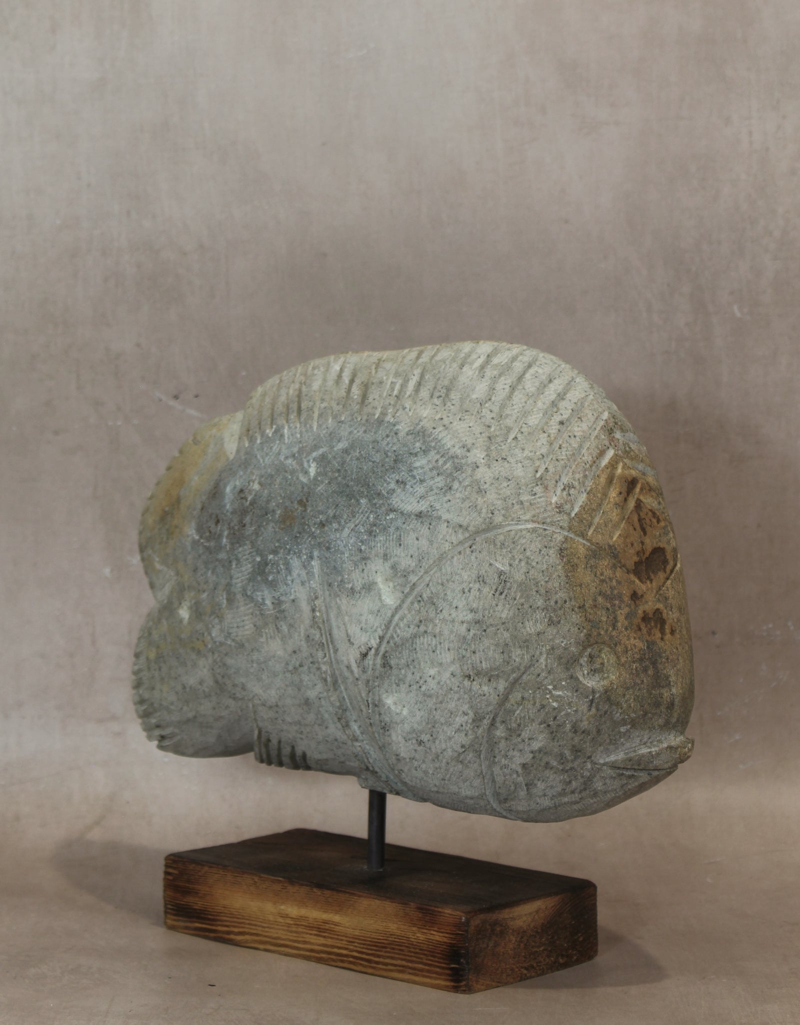 Stone Fish Sculpture - Zimbabwe - 159.2