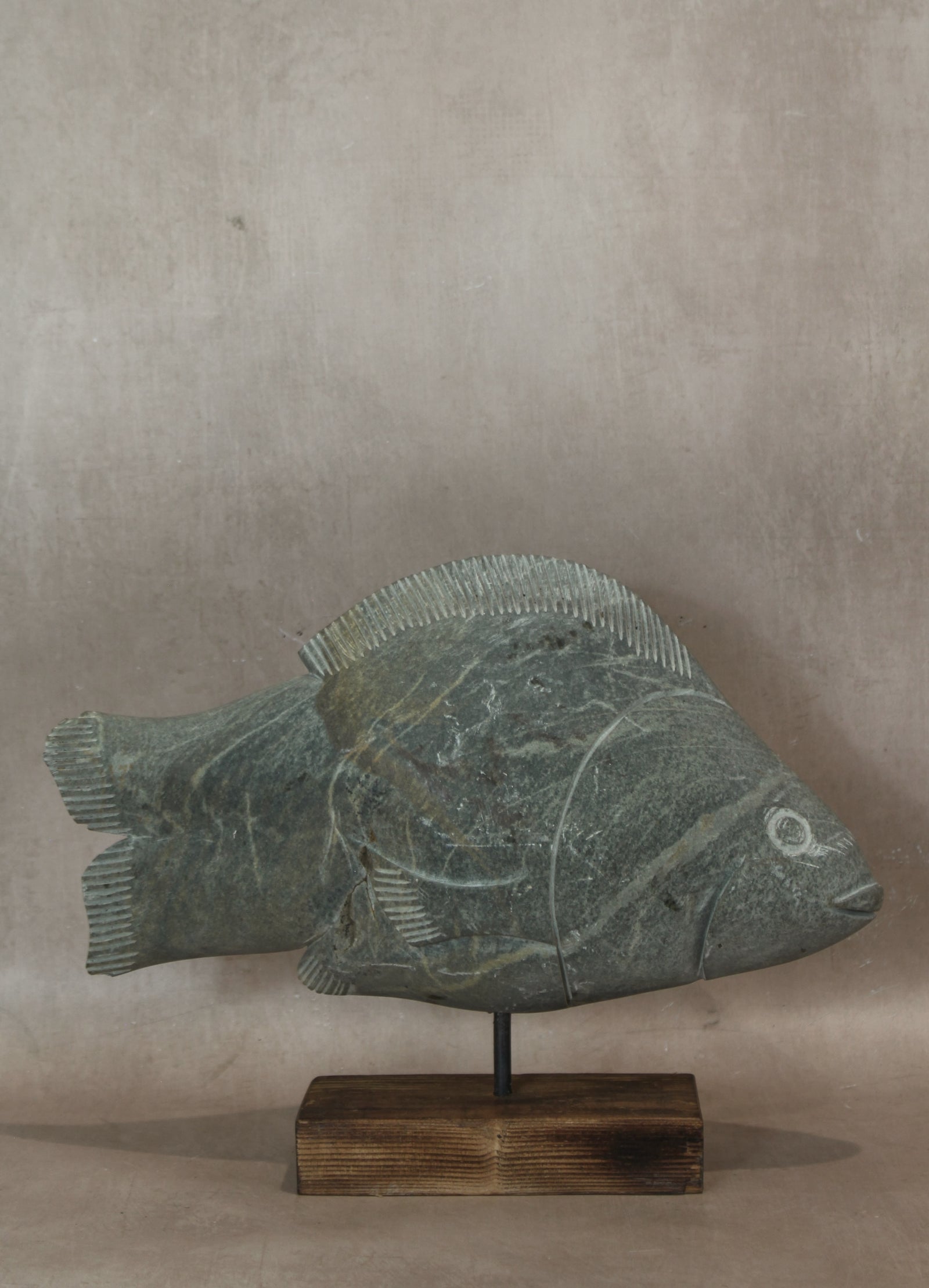 Stone Fish Sculpture - Zimbabwe - 159.4