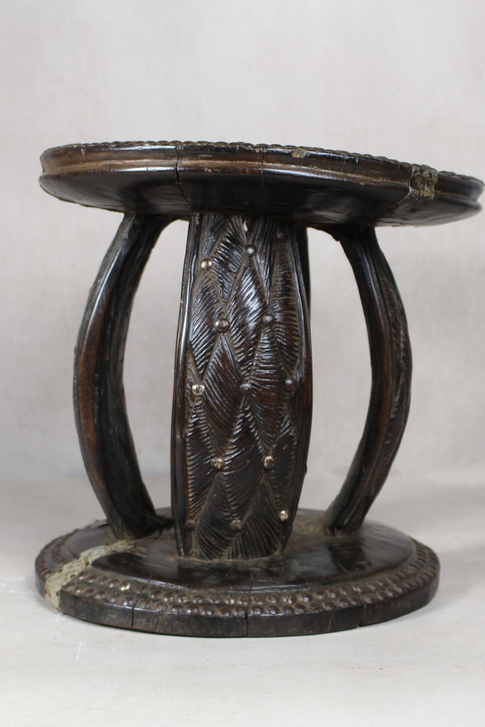 Vintage Rwanda Wood Side Table 2.1