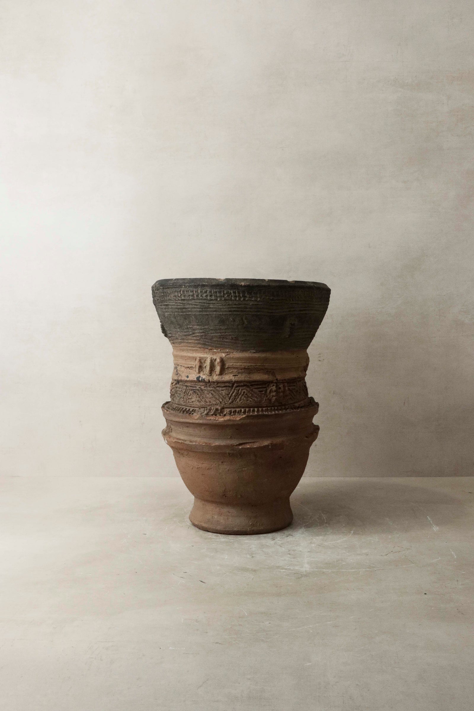 Terracotta Nupe pot support stand from Nigeria