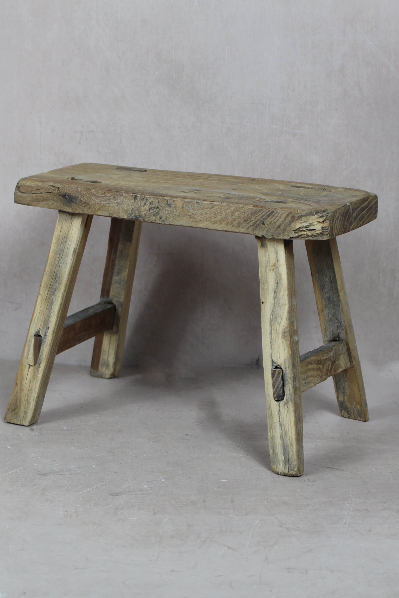 Vintage Rustic Stool Small - Elm wood - 40