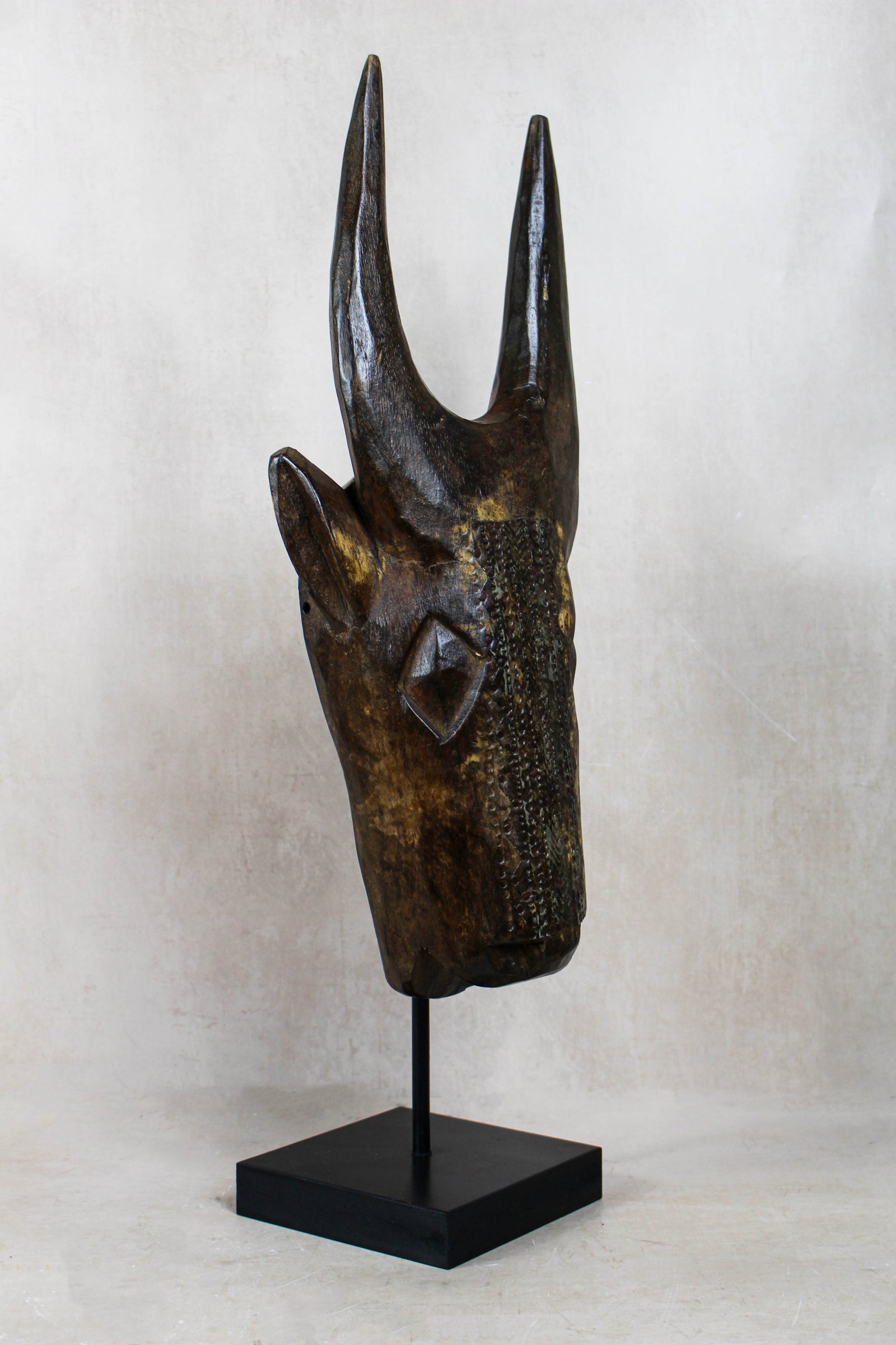 Mali Bull Mask with Repoussé Metal Work - 196.3