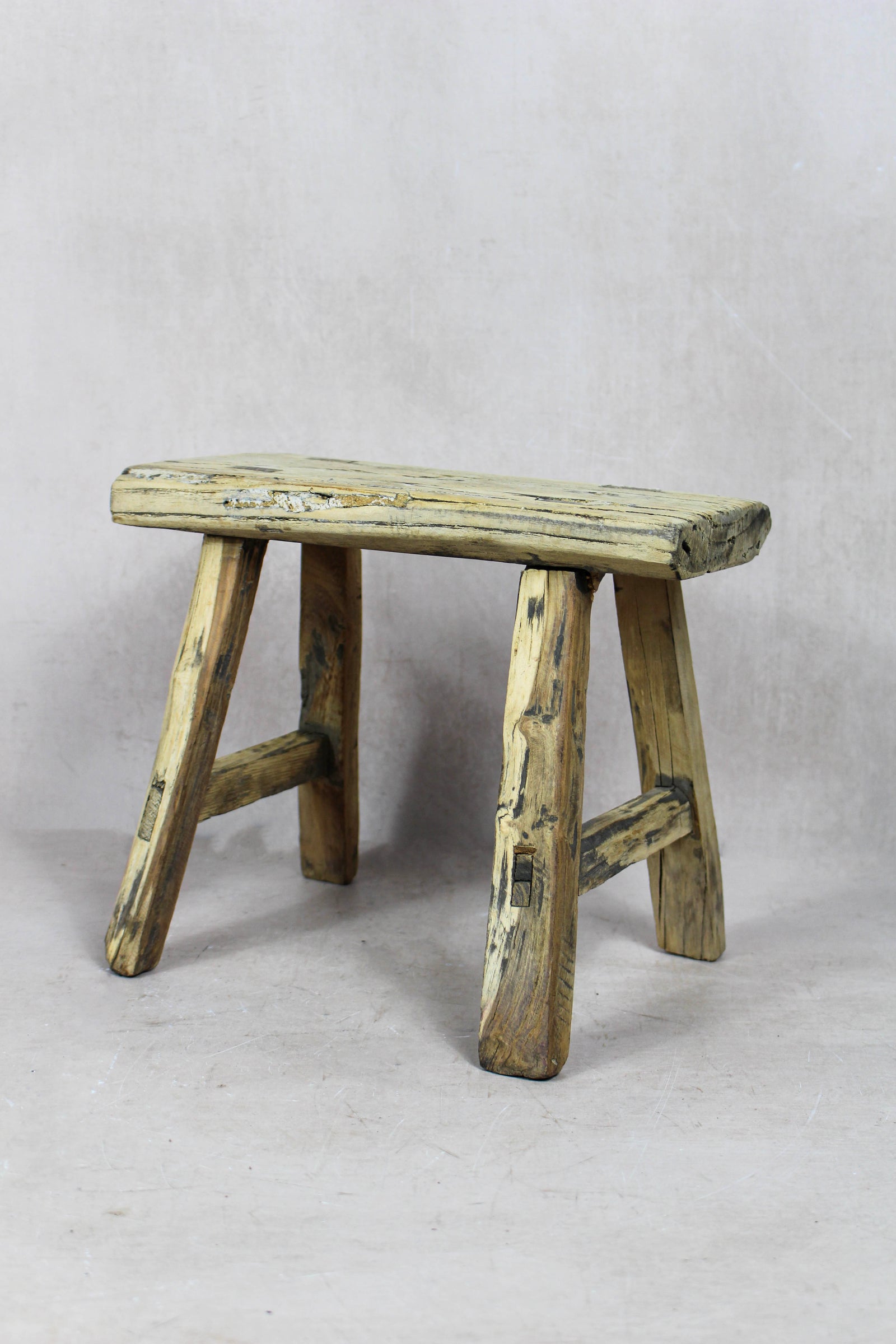 Vintage Rustic Stool Small - Elm wood - 41