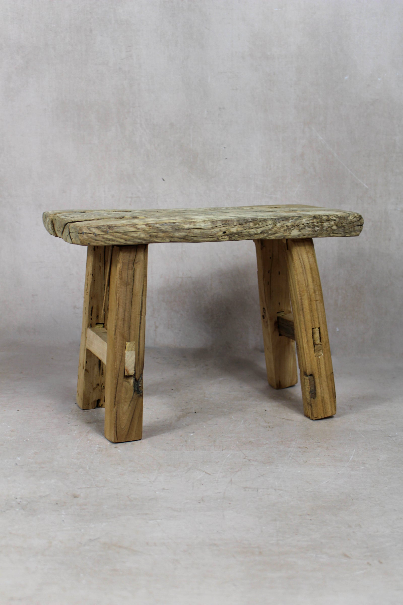 Vintage Rustic Stool Small - Elm wood - 42