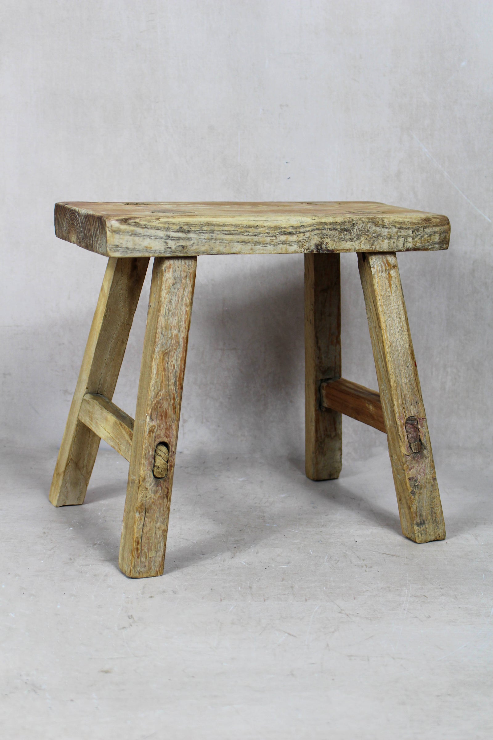 Vintage Rustic Stool Small - Elm wood - 44