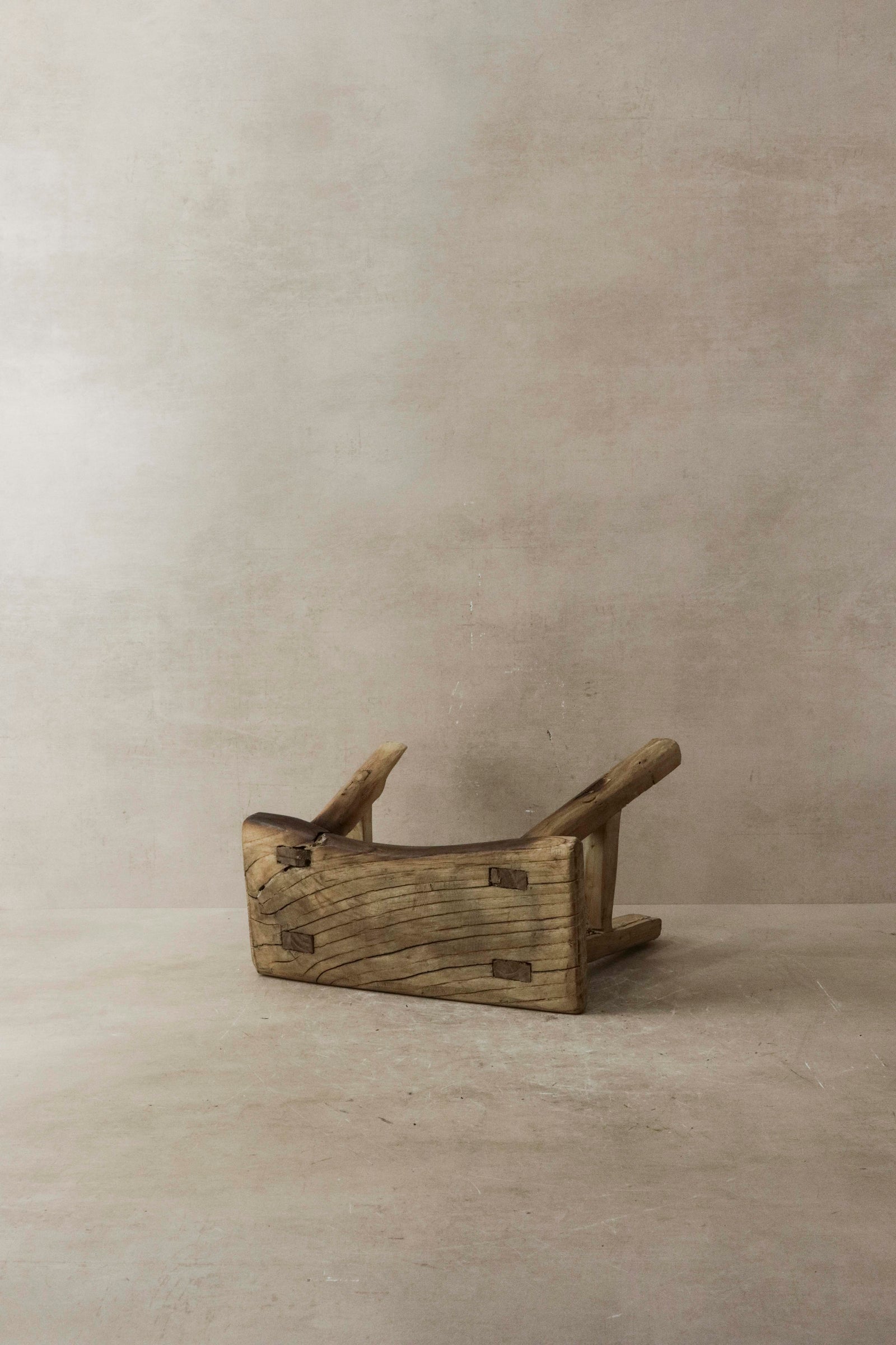 Vintage Rustic Elm Wood Stool - Small - No 15