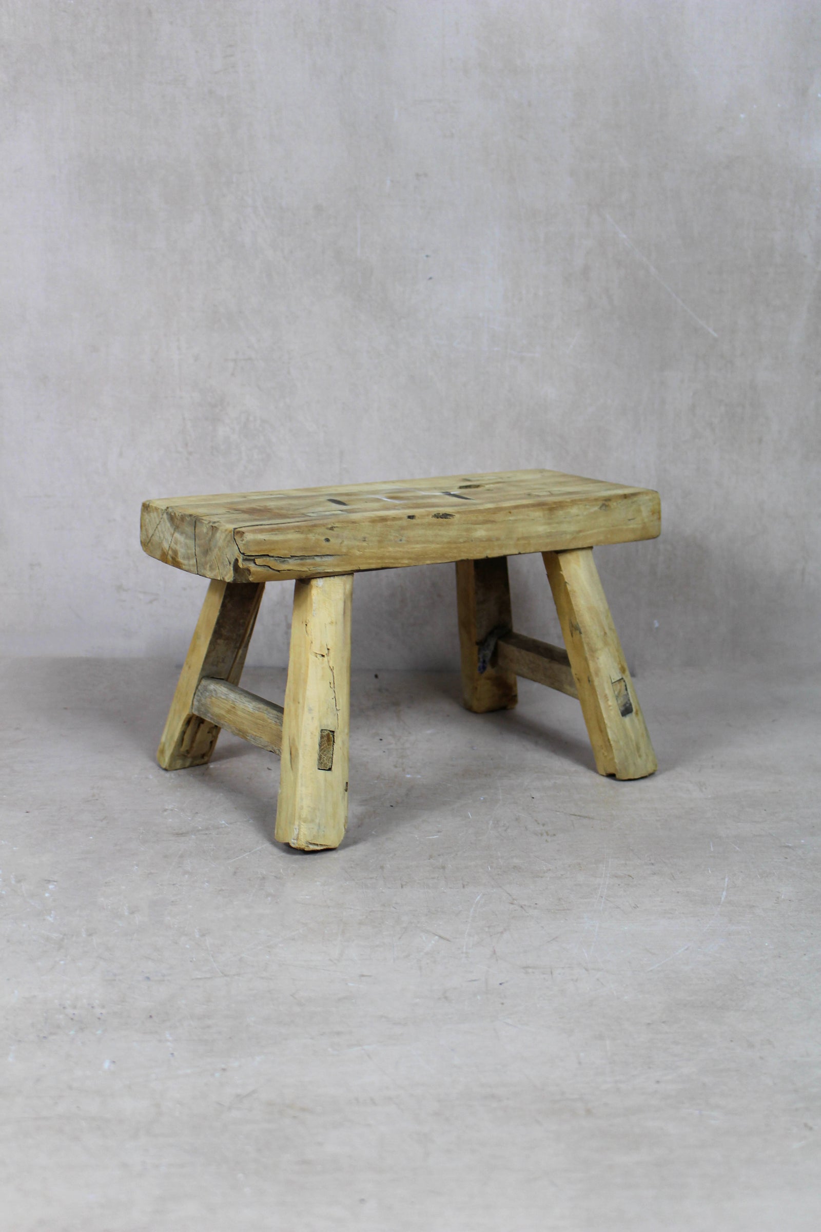 Vintage Rustic Stool Small - Elm wood - 47