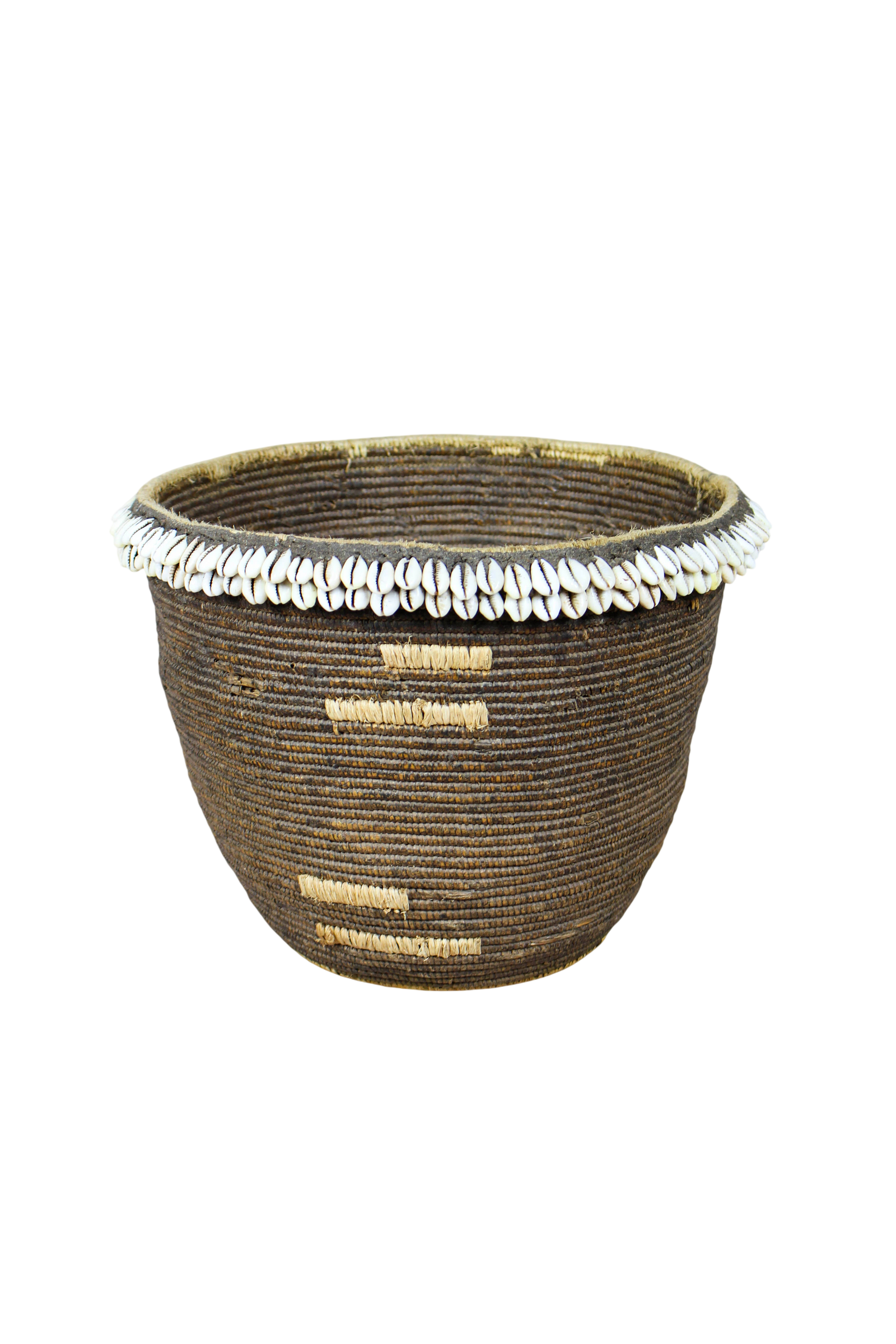 Vintage Tutsi Basket - Rwanda - with Cowrie shells - 106.8