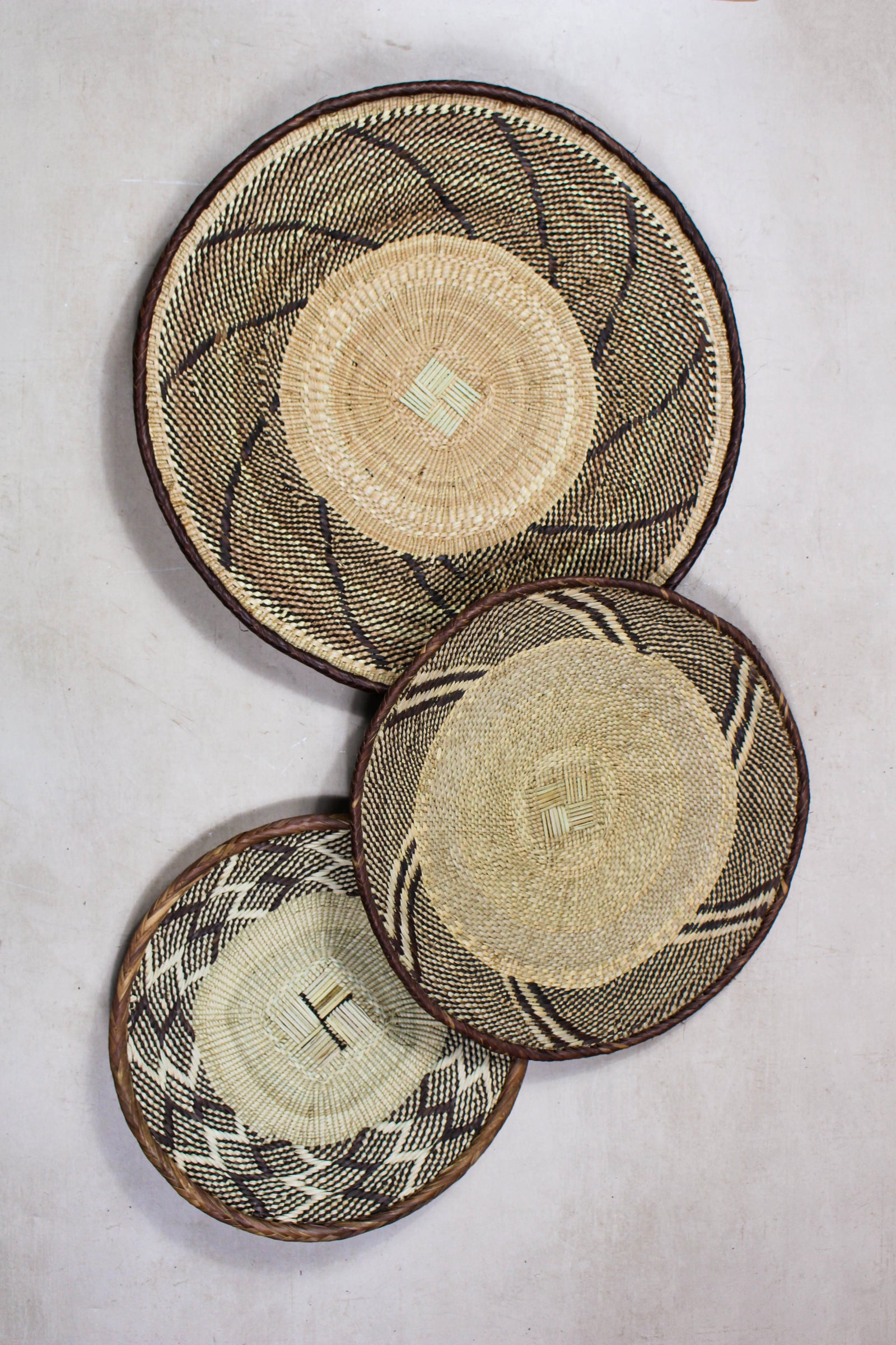 Set of handwoven Tonga baskets in Ilala palm, Zimbabwe (No 26)