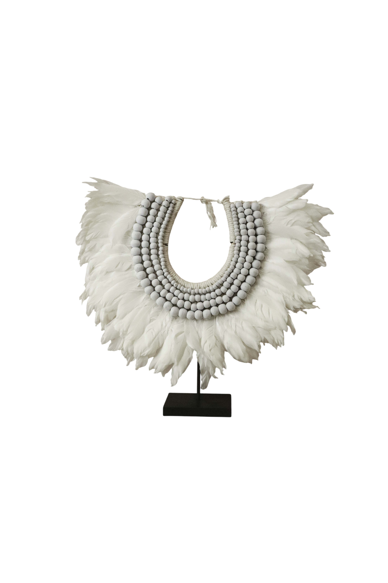 Handmade Feathers and Beads necklace - 22.4