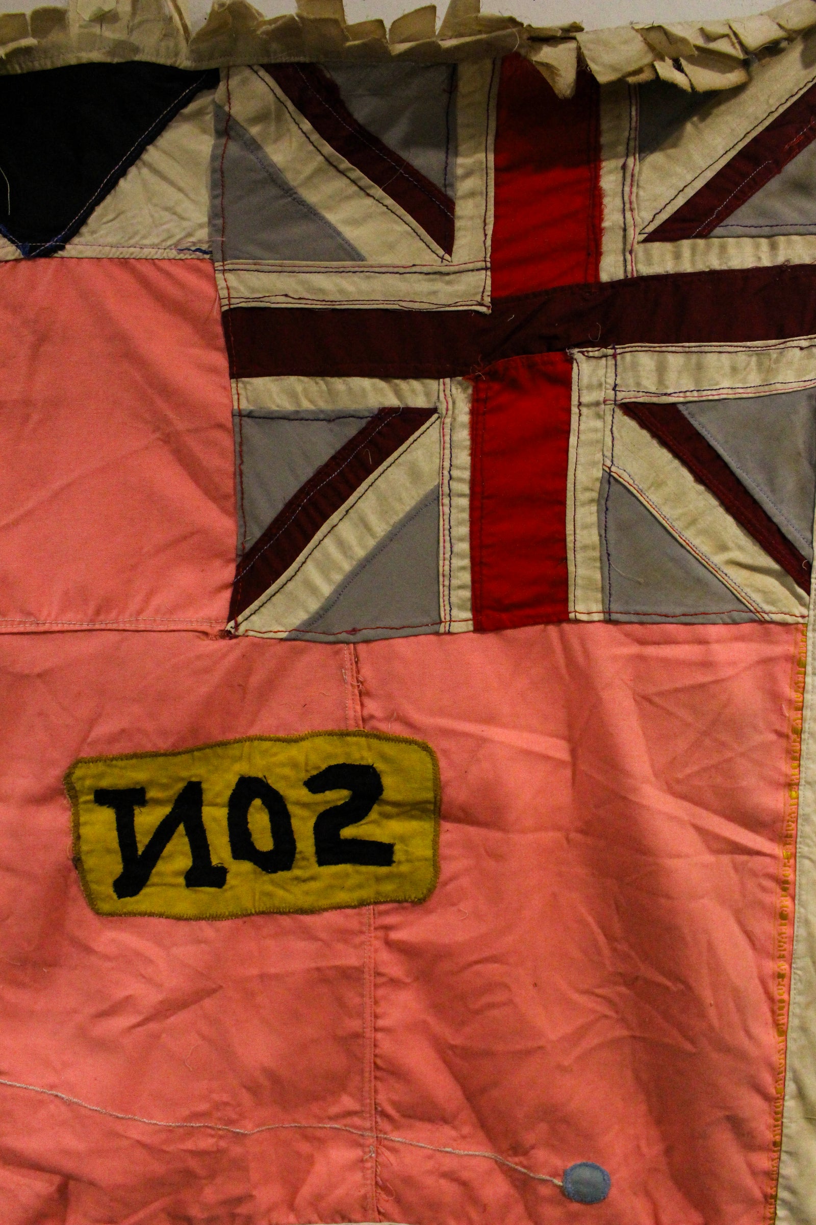 Handmade Asafo Fante flag from Ghana (25) — appliqué textile folk art wall hanging (view 4)