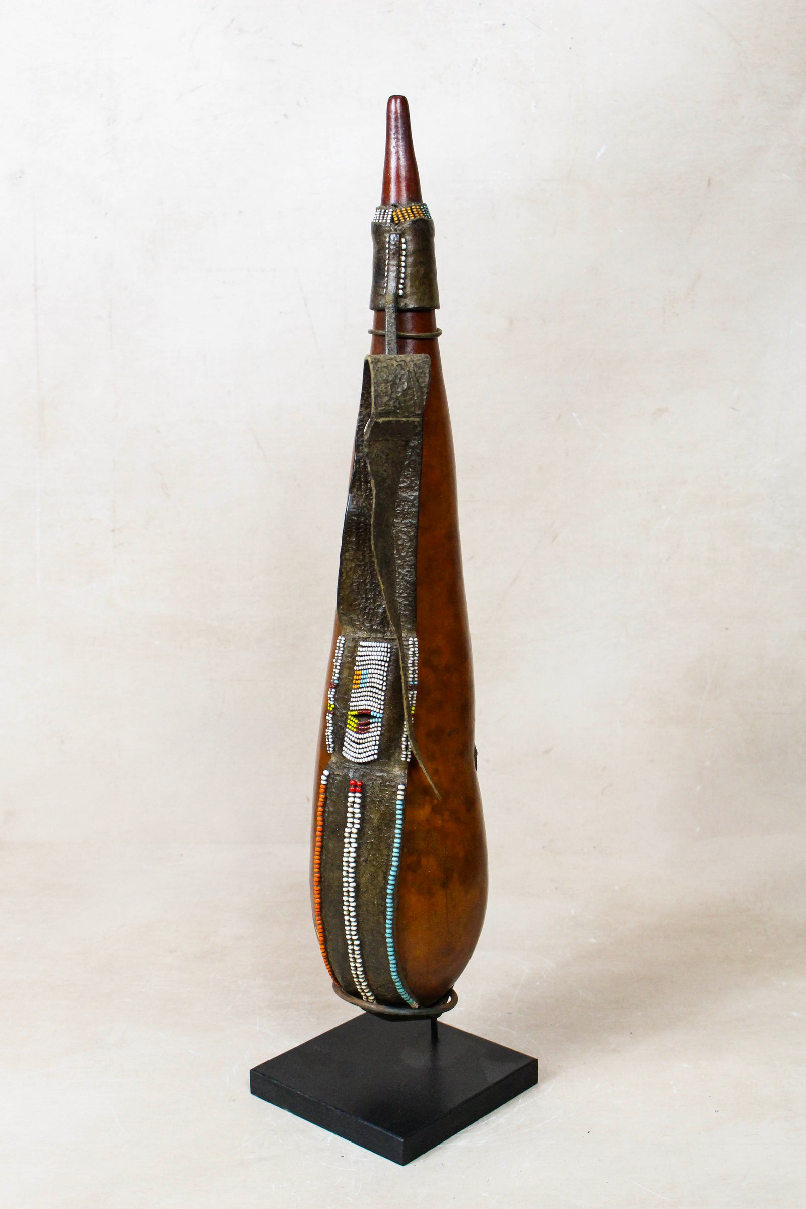Vintage Beaded Maasai Calabash - Kenya - 52.8