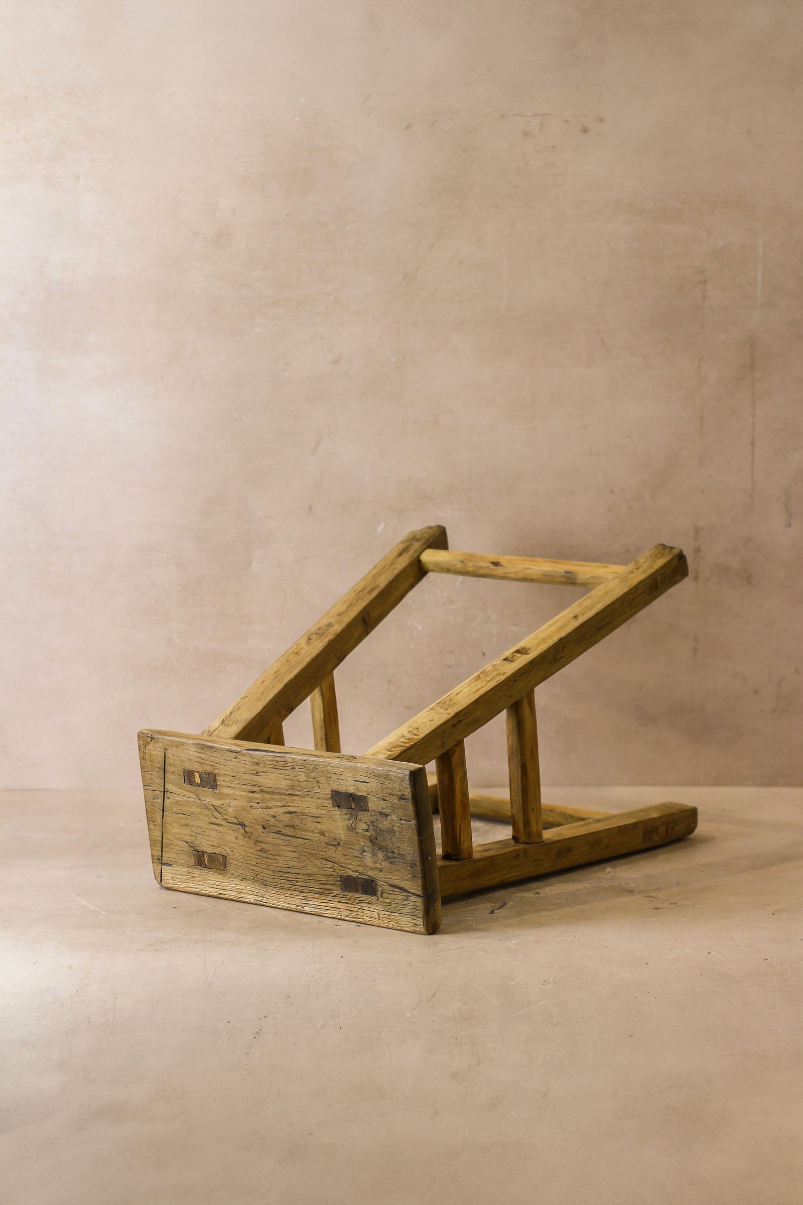 Vintage Rustic Elm Wood Stool - Medium - No 55