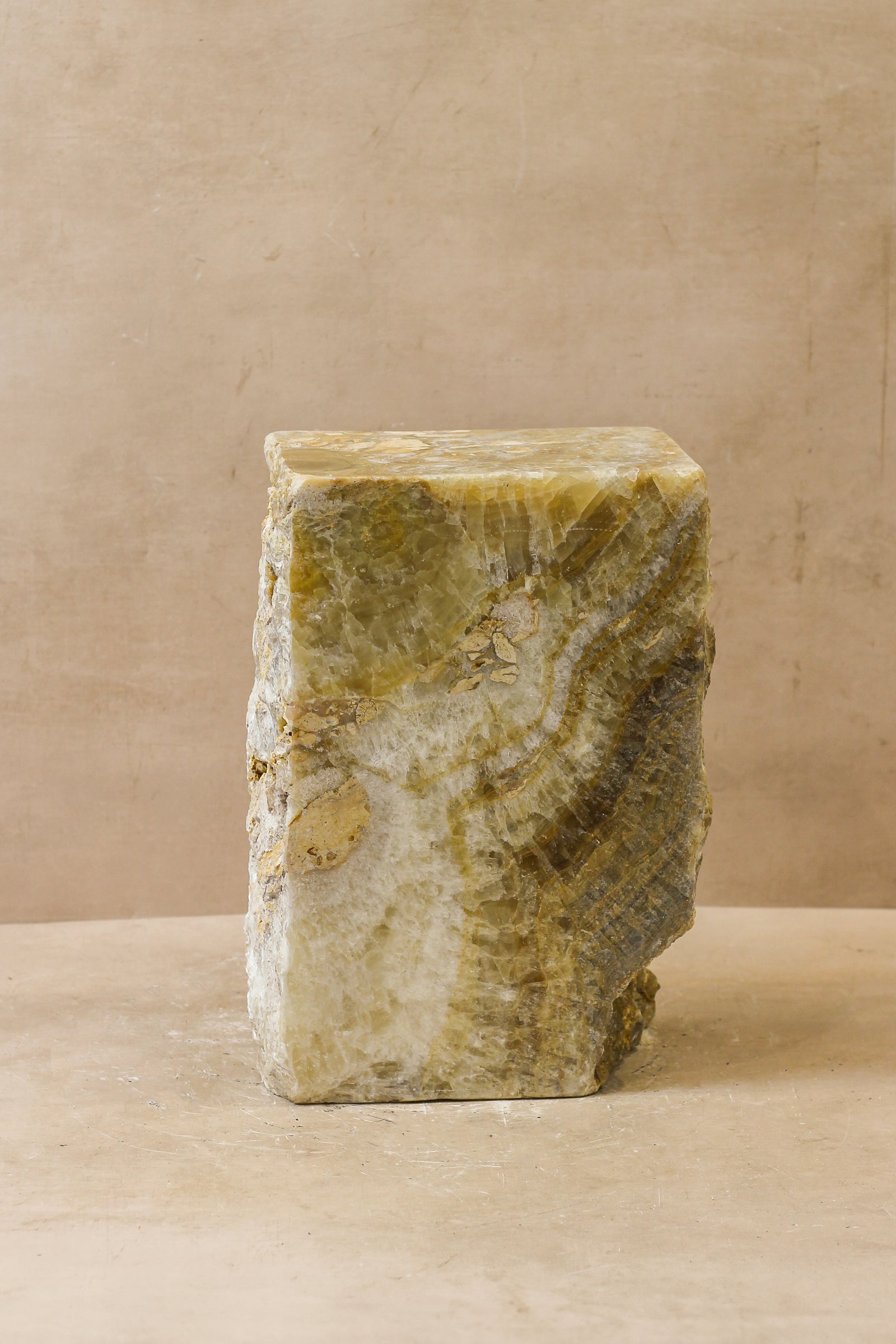 Onyx Side Table Pedestal Raw - Solid - No 1