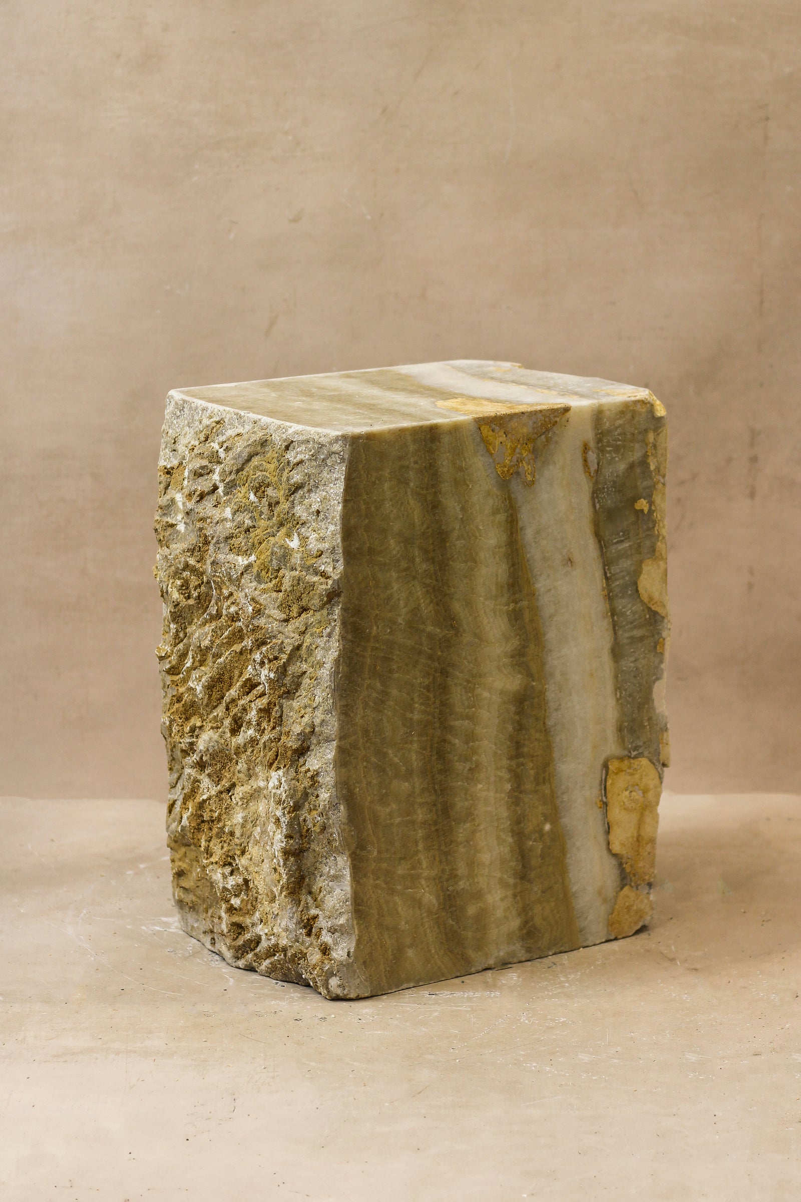 Onyx Side Table Pedestal Raw - Solid - No 2