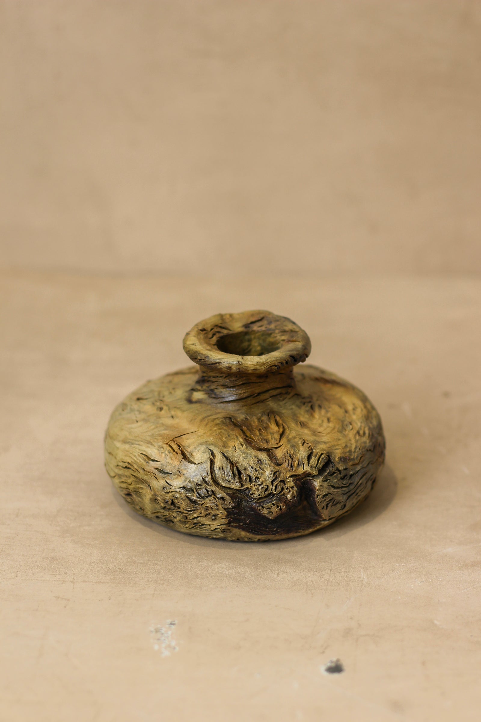 Vintage Small Wood Vase - No 1