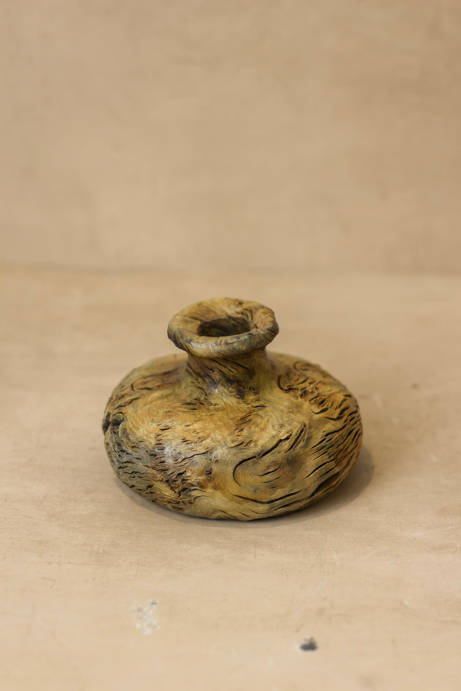 Vintage Small Wood Vase - No 1