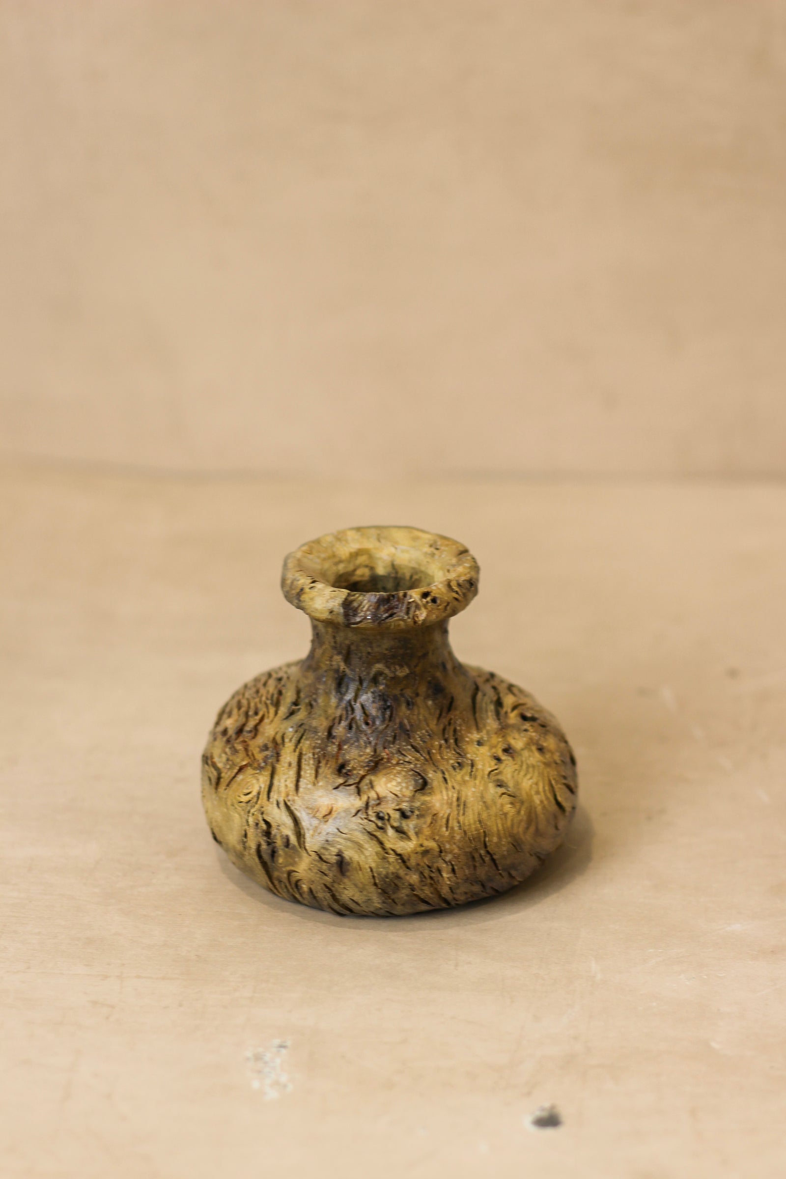 Vintage Small Wood Vase - No 4