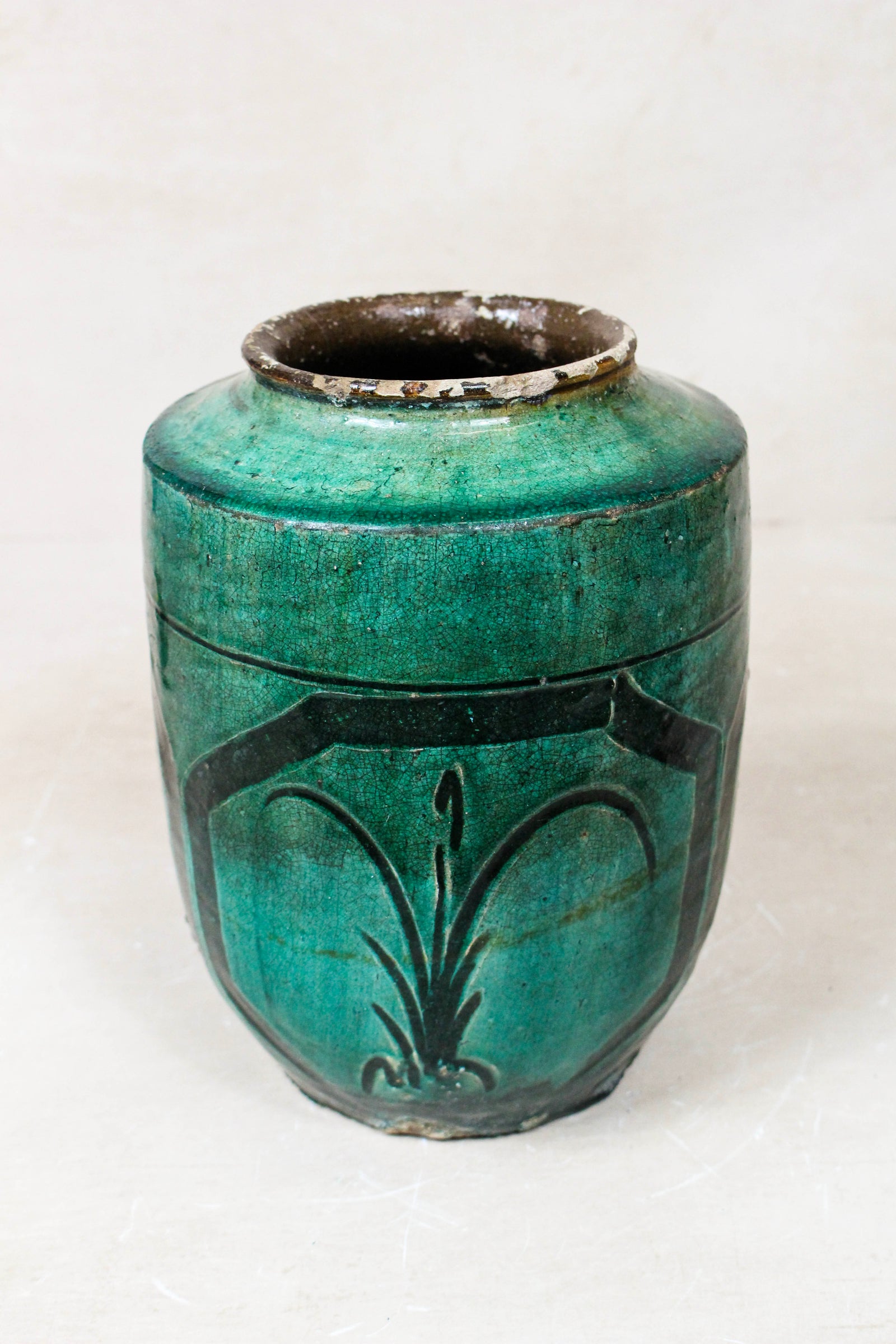 Vintage Emerald Green Pot - EGP 16