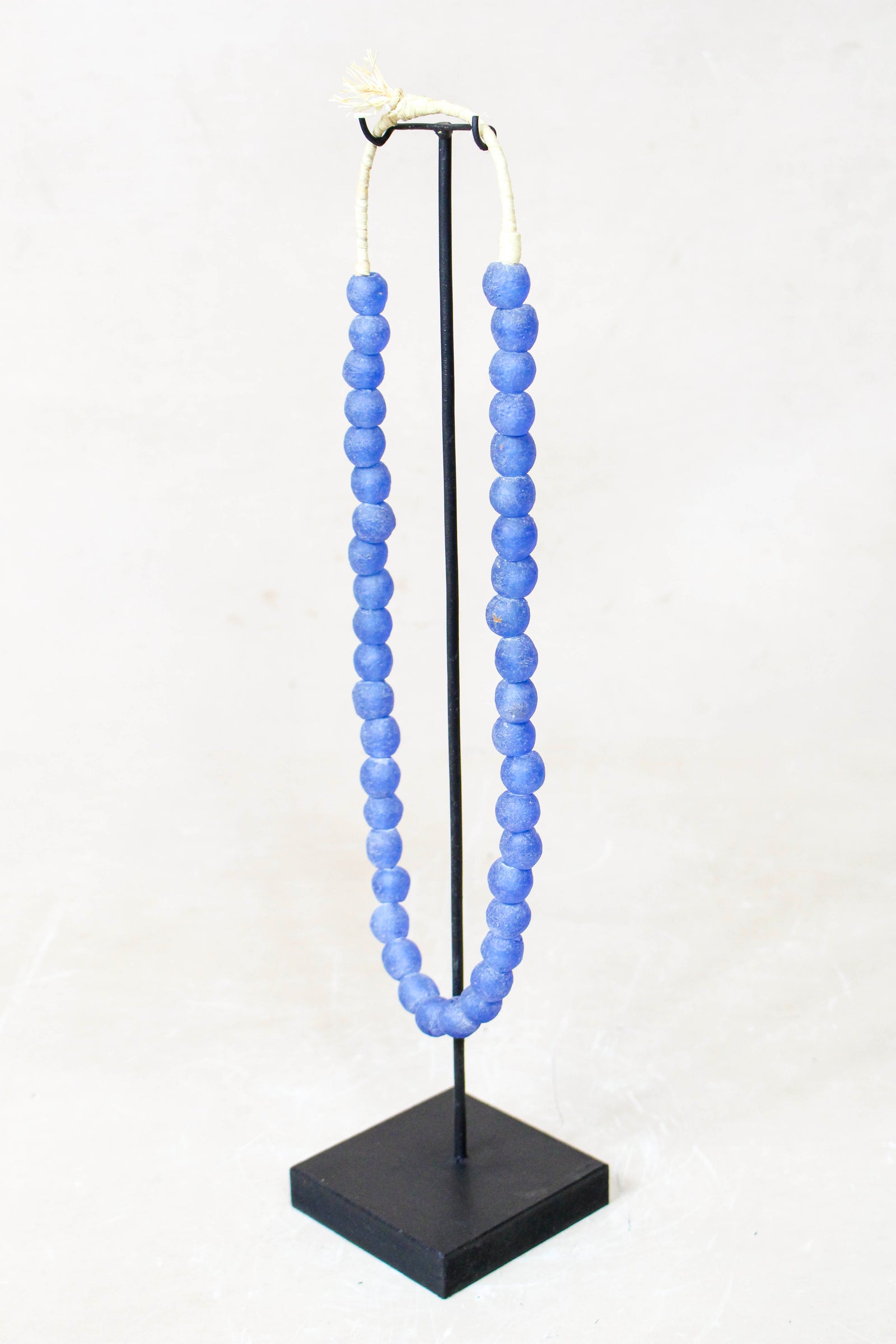 Ghana Glass Beads Necklace, Blue - 85.17