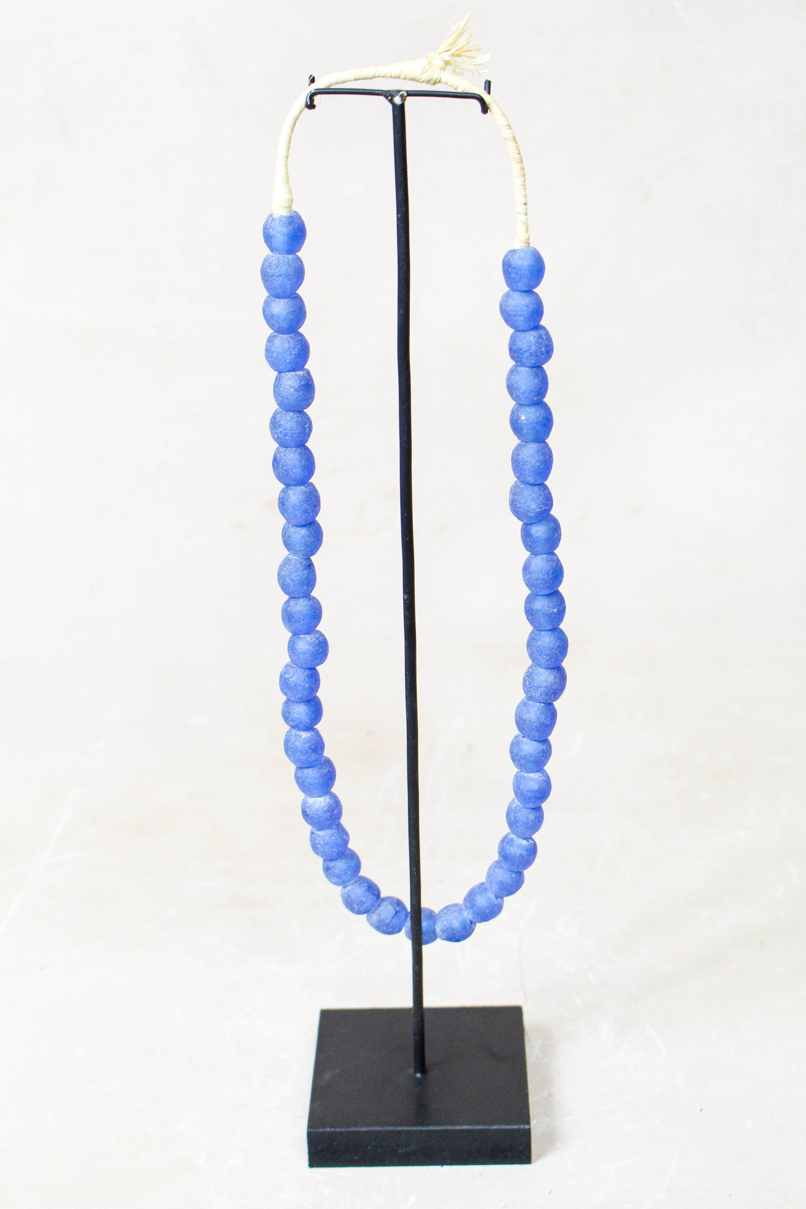 Ghana Glass Beads Necklace, Blue - 85.17