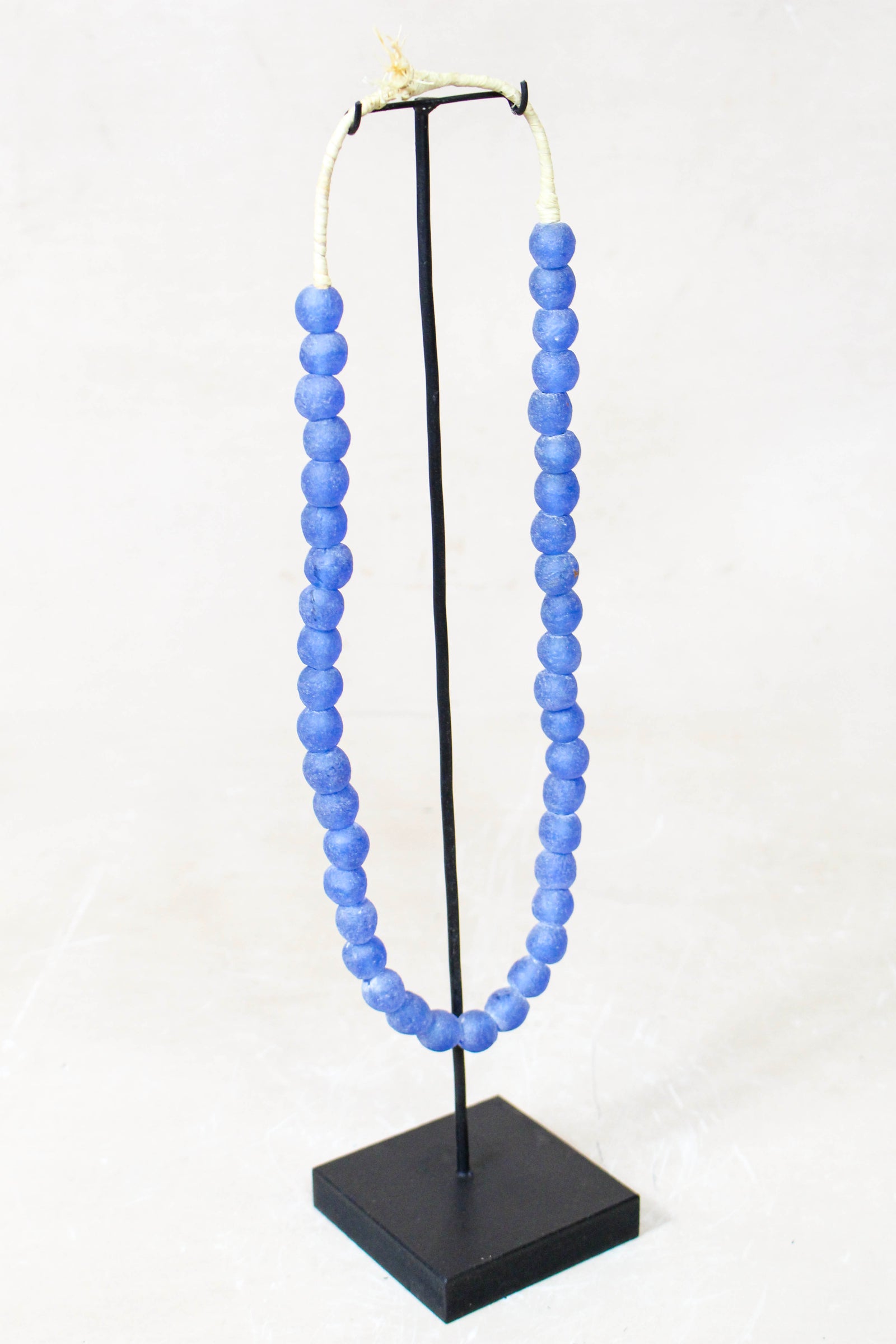 Ghana Glass Beads Necklace, Blue - 85.17