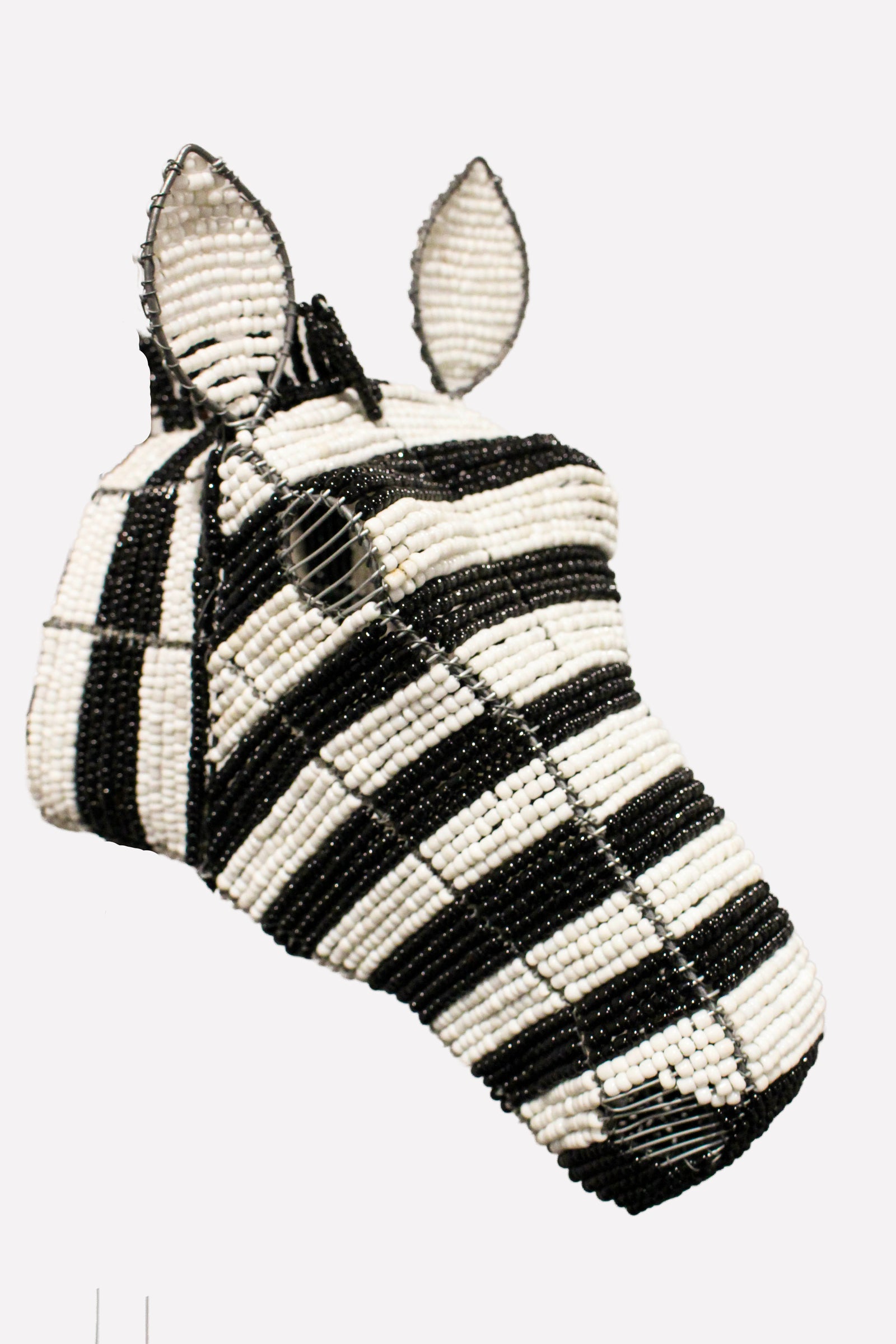 Beaded Zebra Wall Sculpture - 17.7