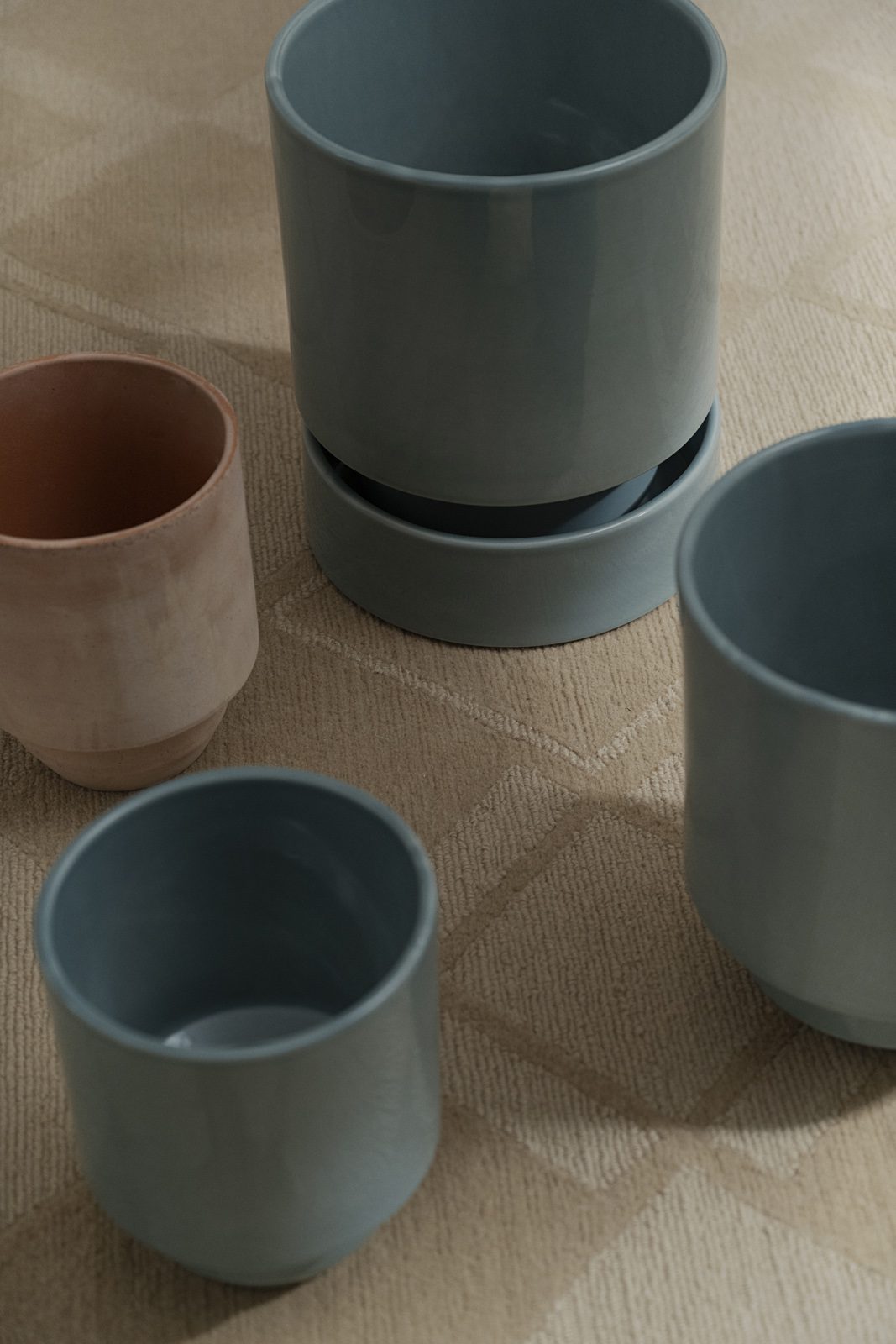 Hoff glazed plant pot — stacked combination