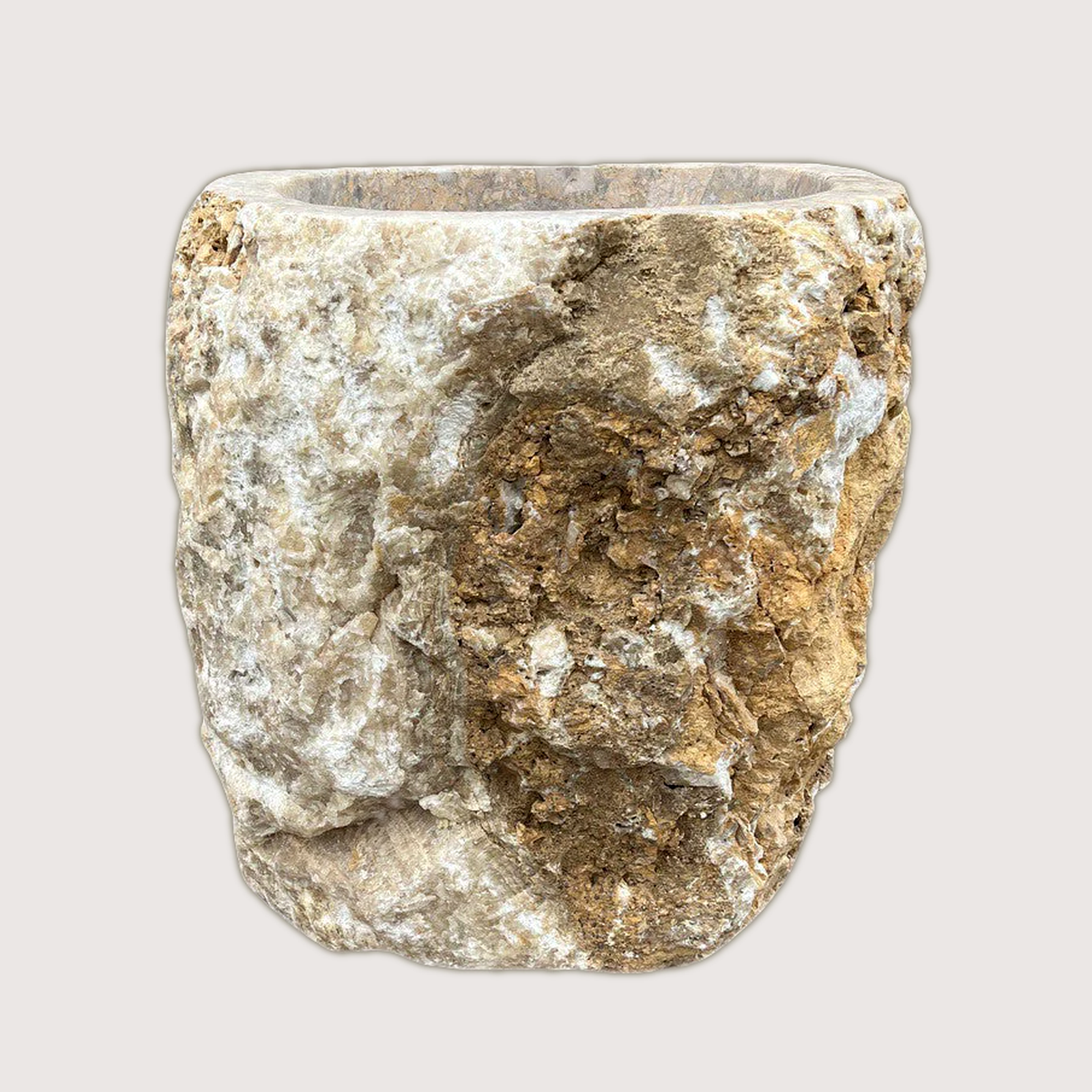 Raw Edge Onyx Planter Pot — side view