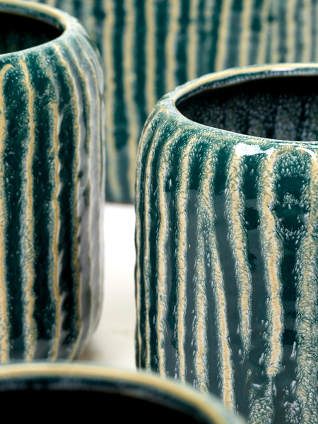 Blue Green Sixties Riple Pot