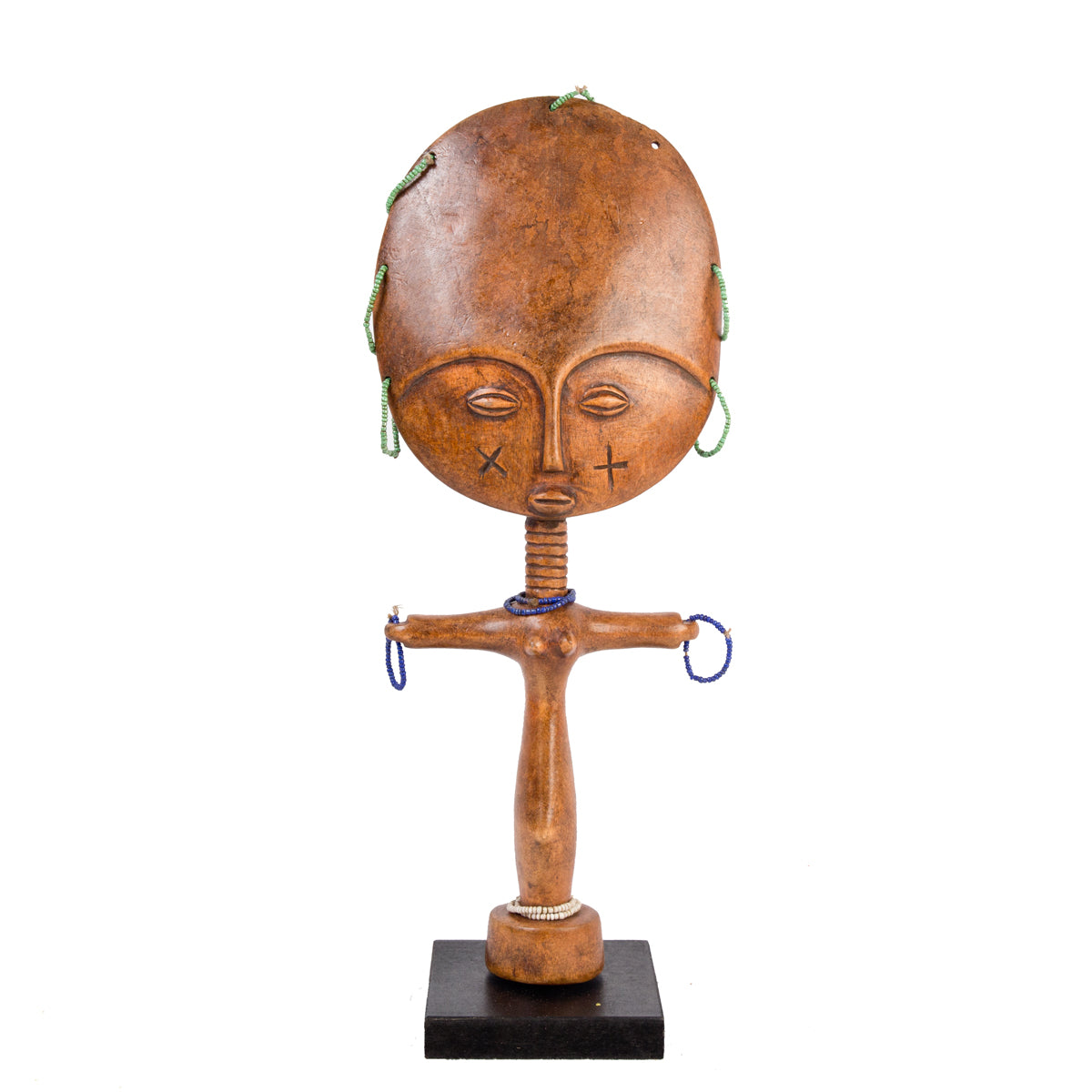 Hand-carved Ashanti fertility doll (akuaba) from Ghana